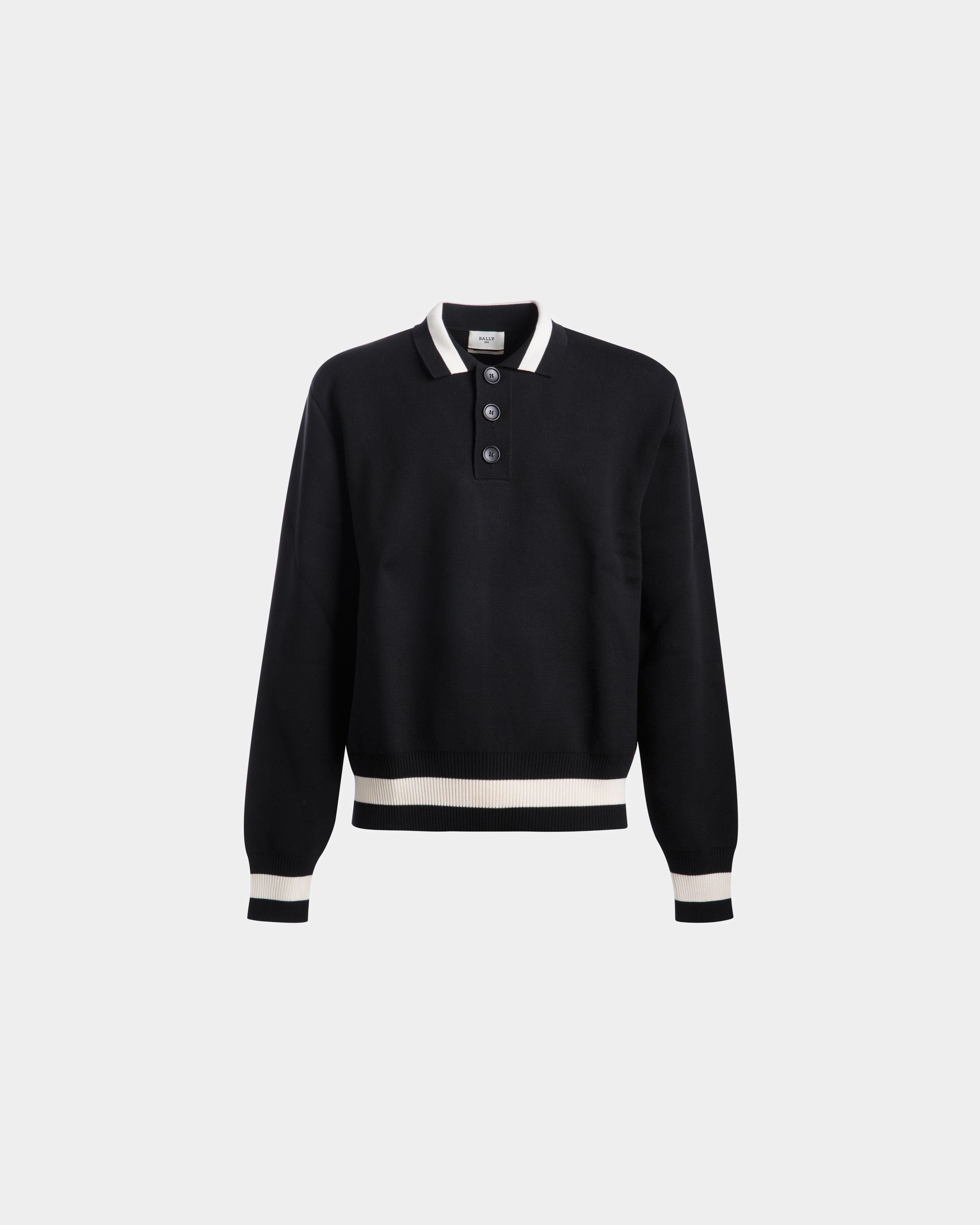 Polo En Maille De Coton Noire - Homme - Bally - 01