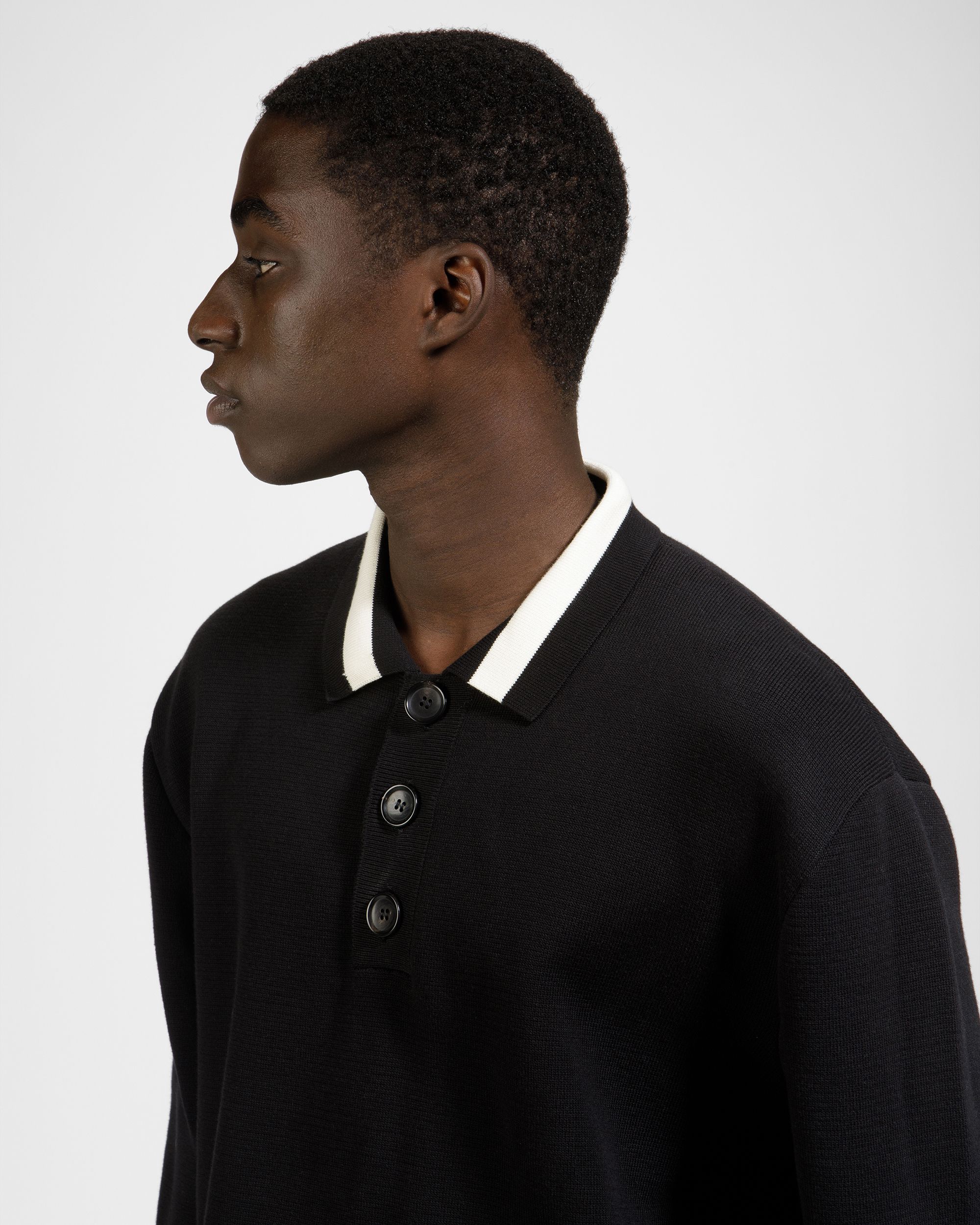 Polo En Maille De Coton Noire - Homme - Bally - 03