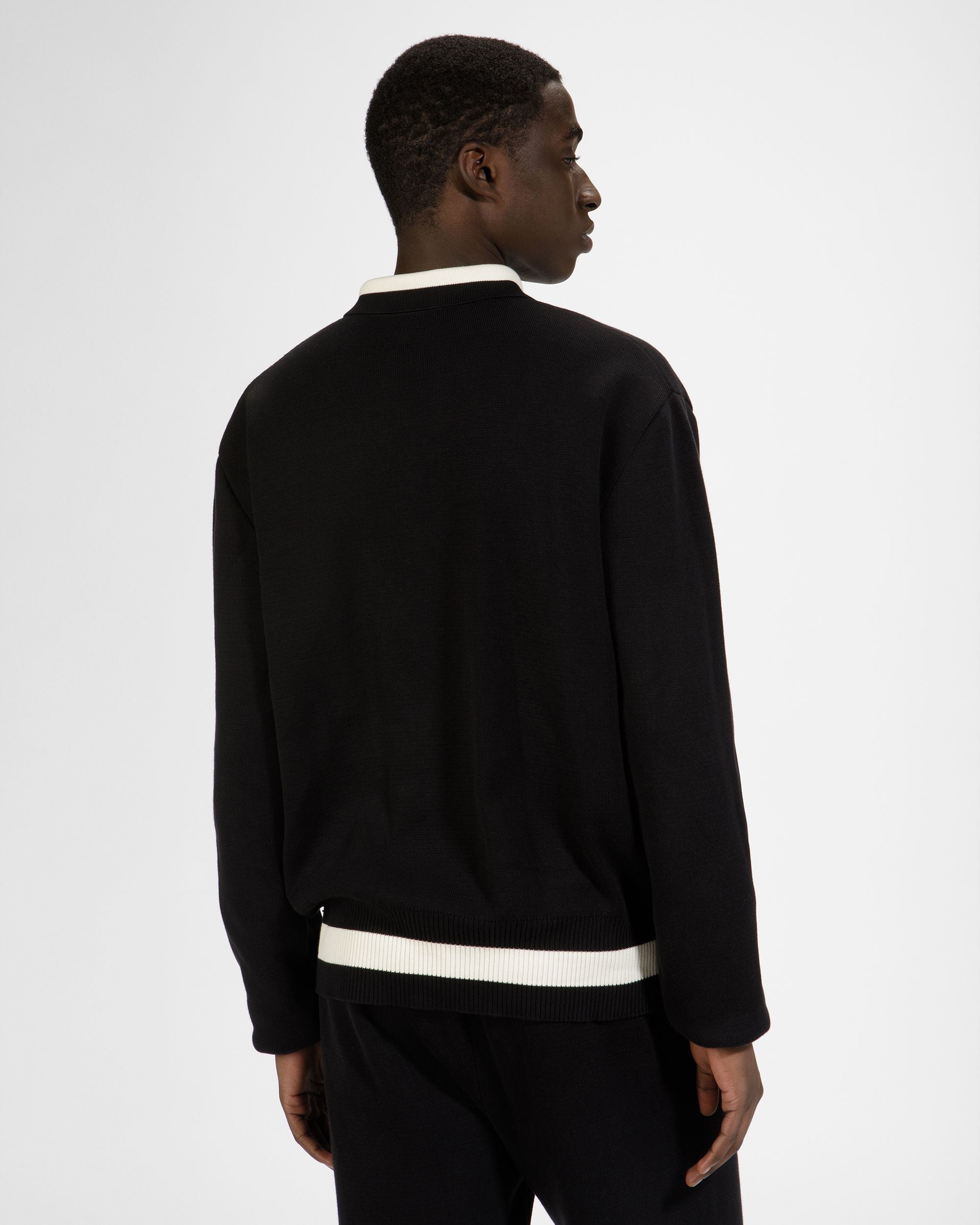 Polo En Maille De Coton Noire - Homme - Bally - 04