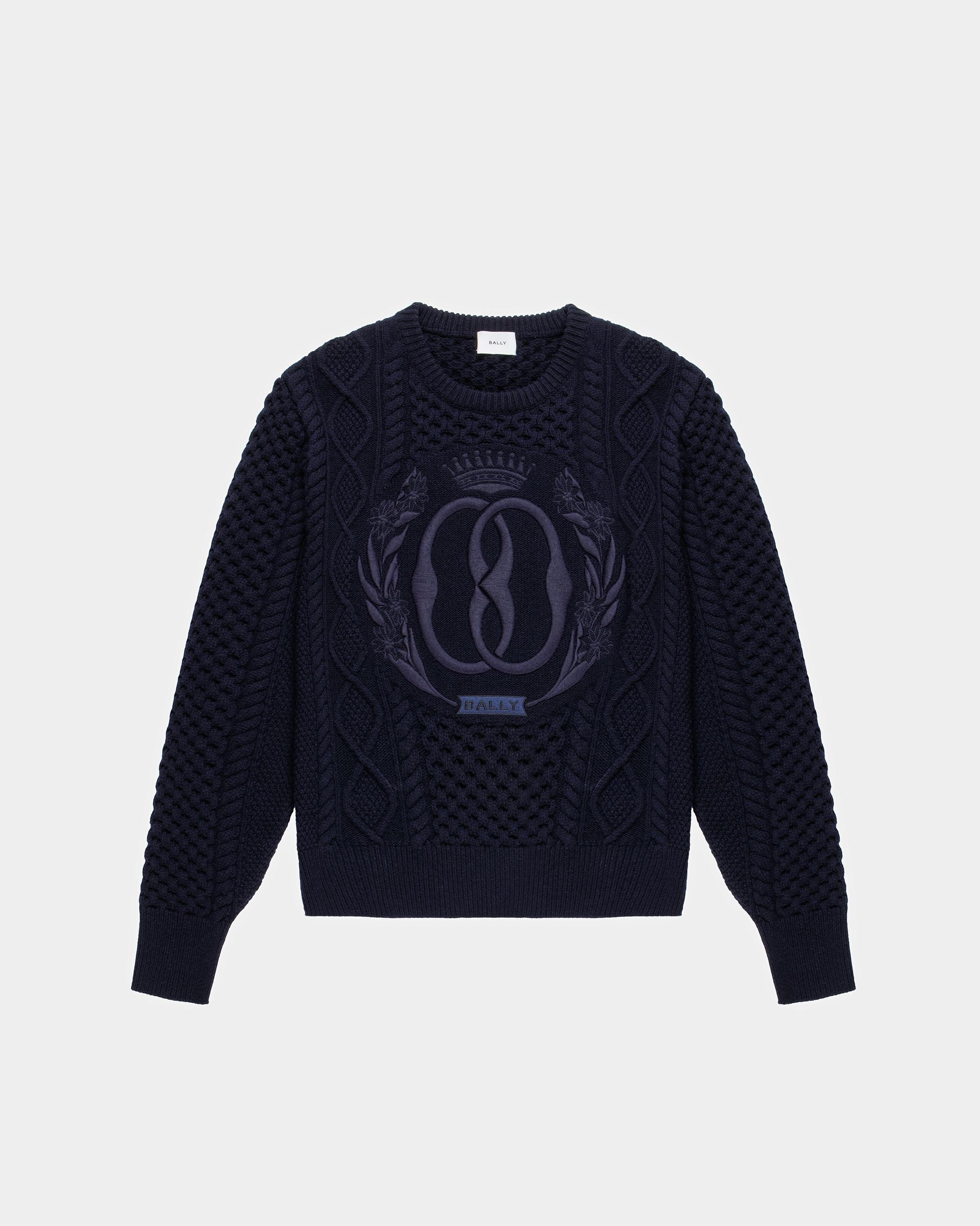 Pull Ras-du-cou En Laine Bleu Marine - Homme - Bally - 01