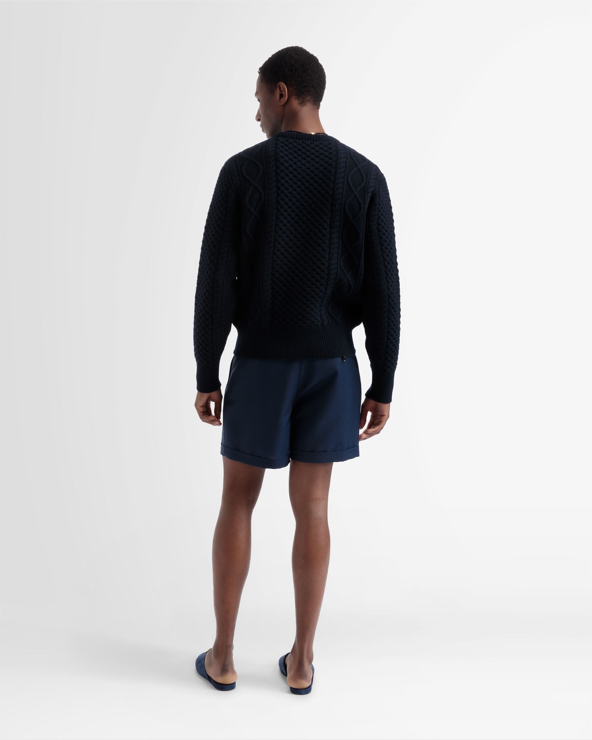 Pull Ras-du-cou En Laine Bleu Marine - Homme - Bally - 06