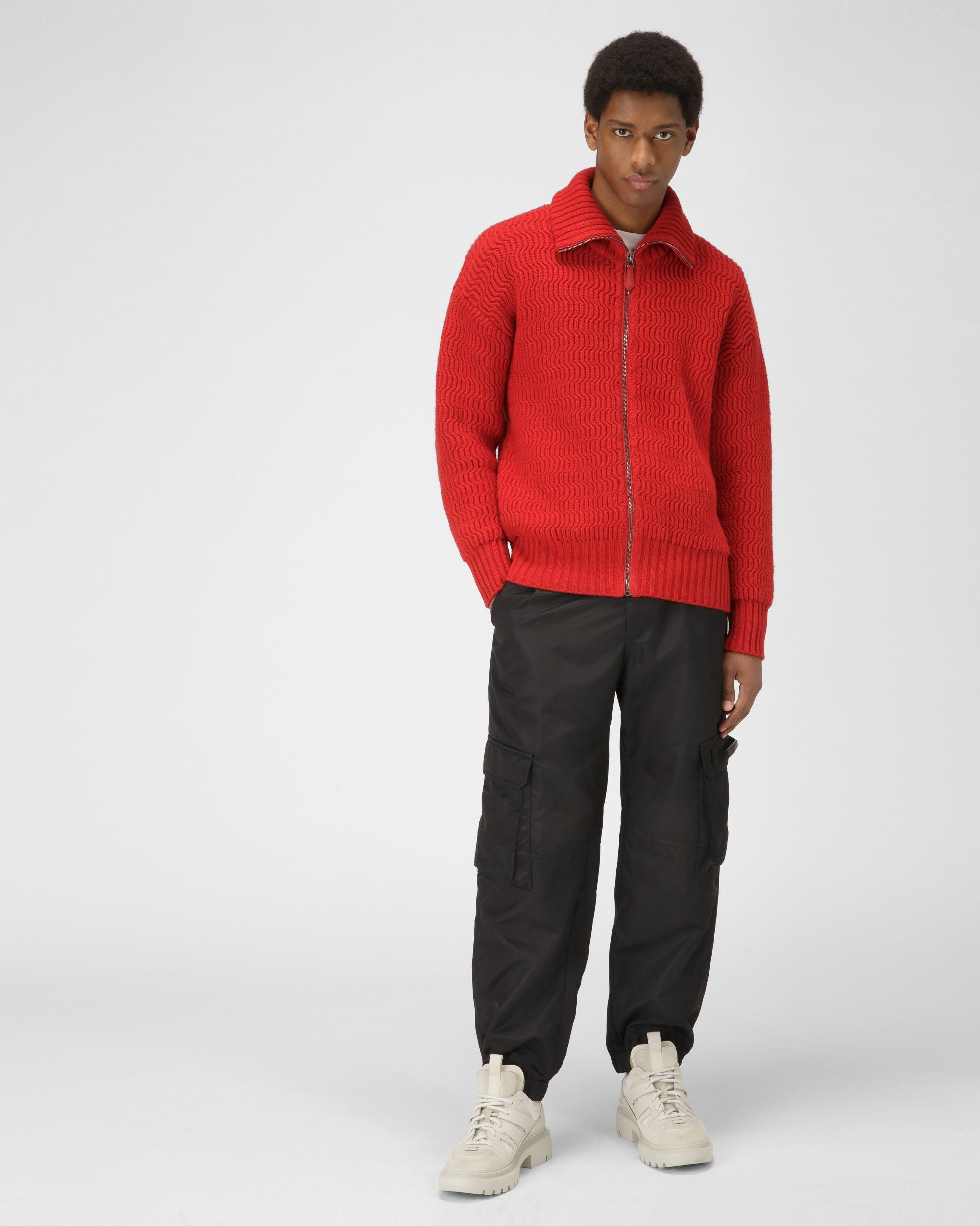 Col Roulé En Laine Et Cachemire Rouge - Homme - Bally - 05