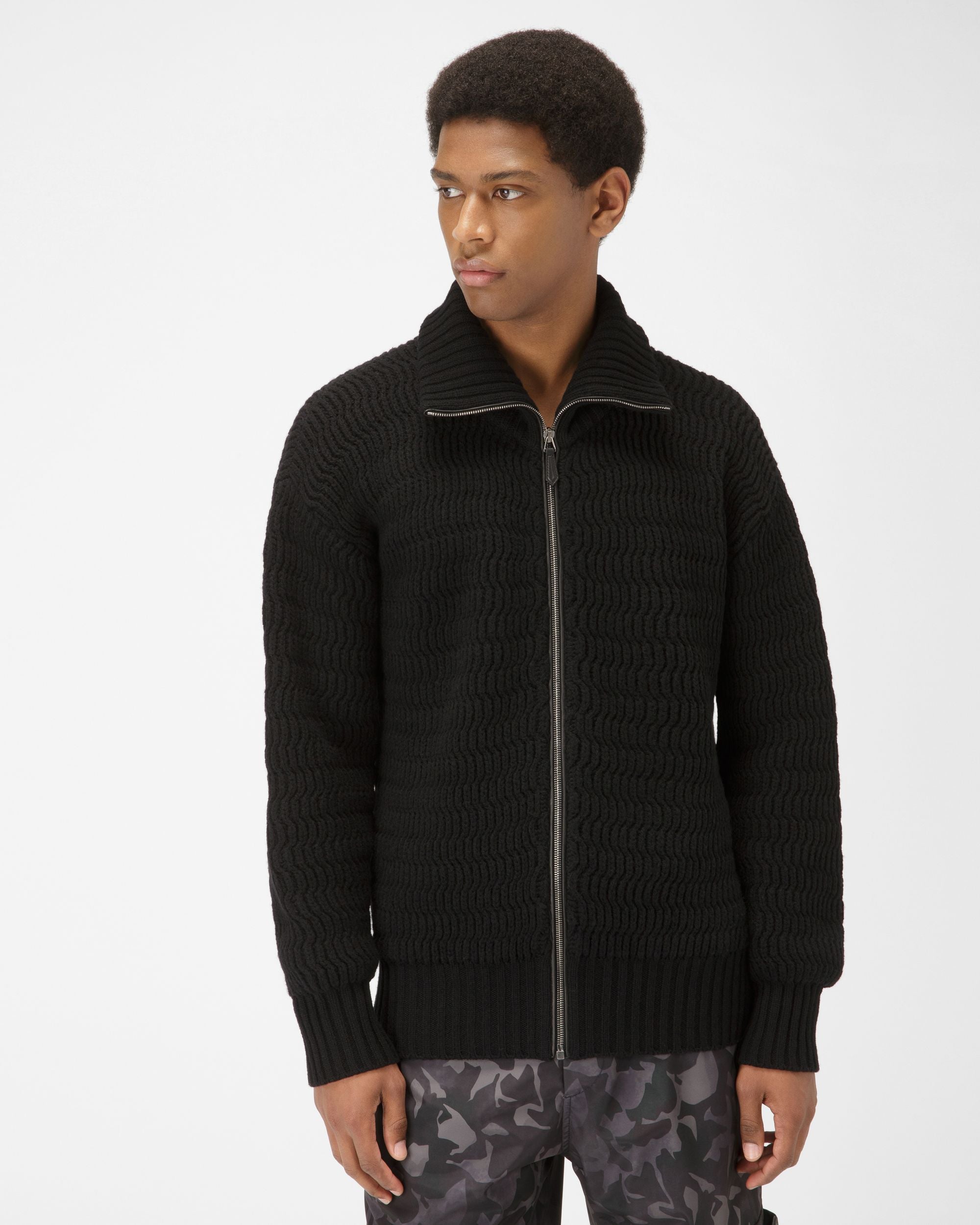 Col Roulé En Laine Et Cachemire Noir - Homme - Bally - 01