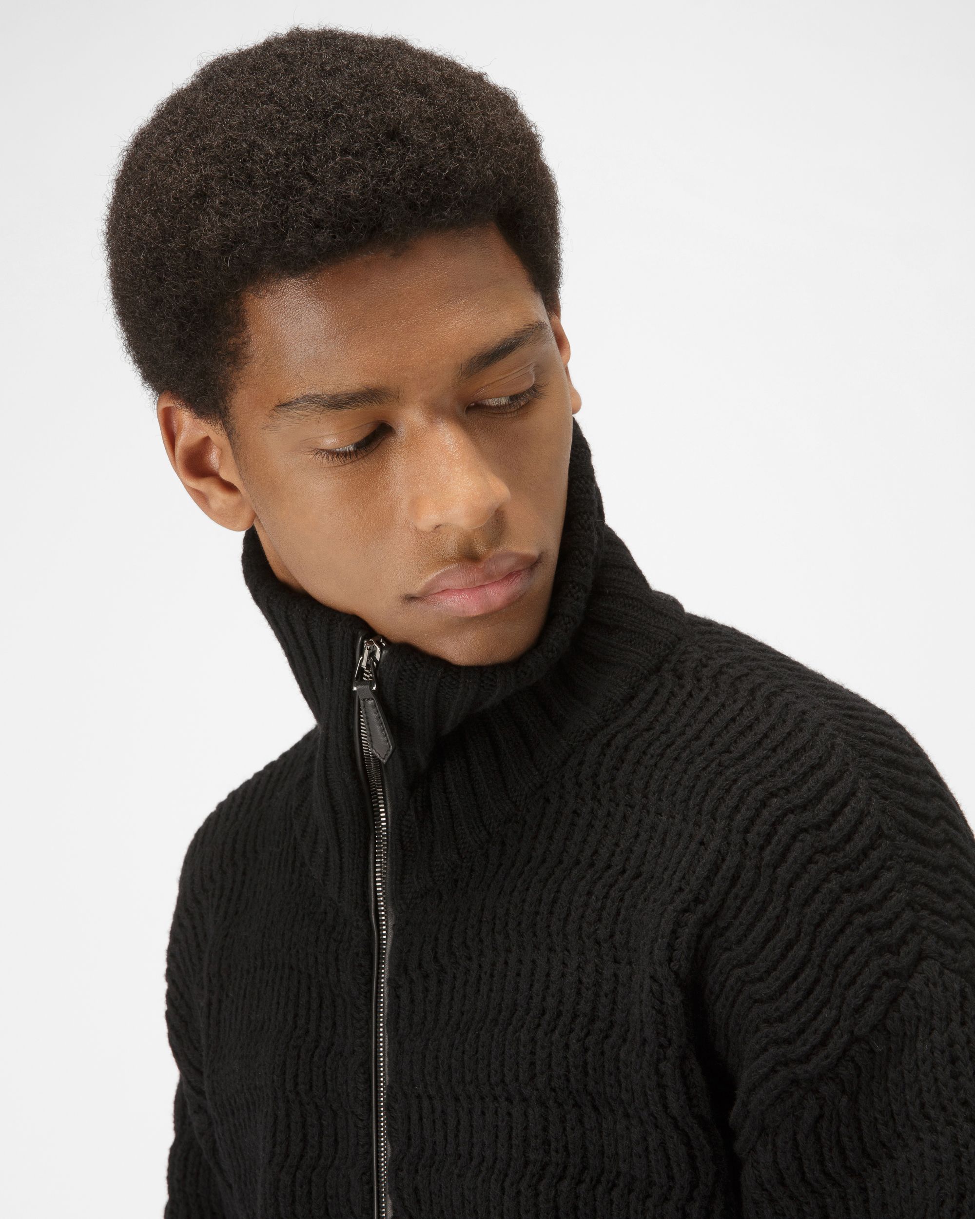 Col Roulé En Laine Et Cachemire Noir - Homme - Bally - 02