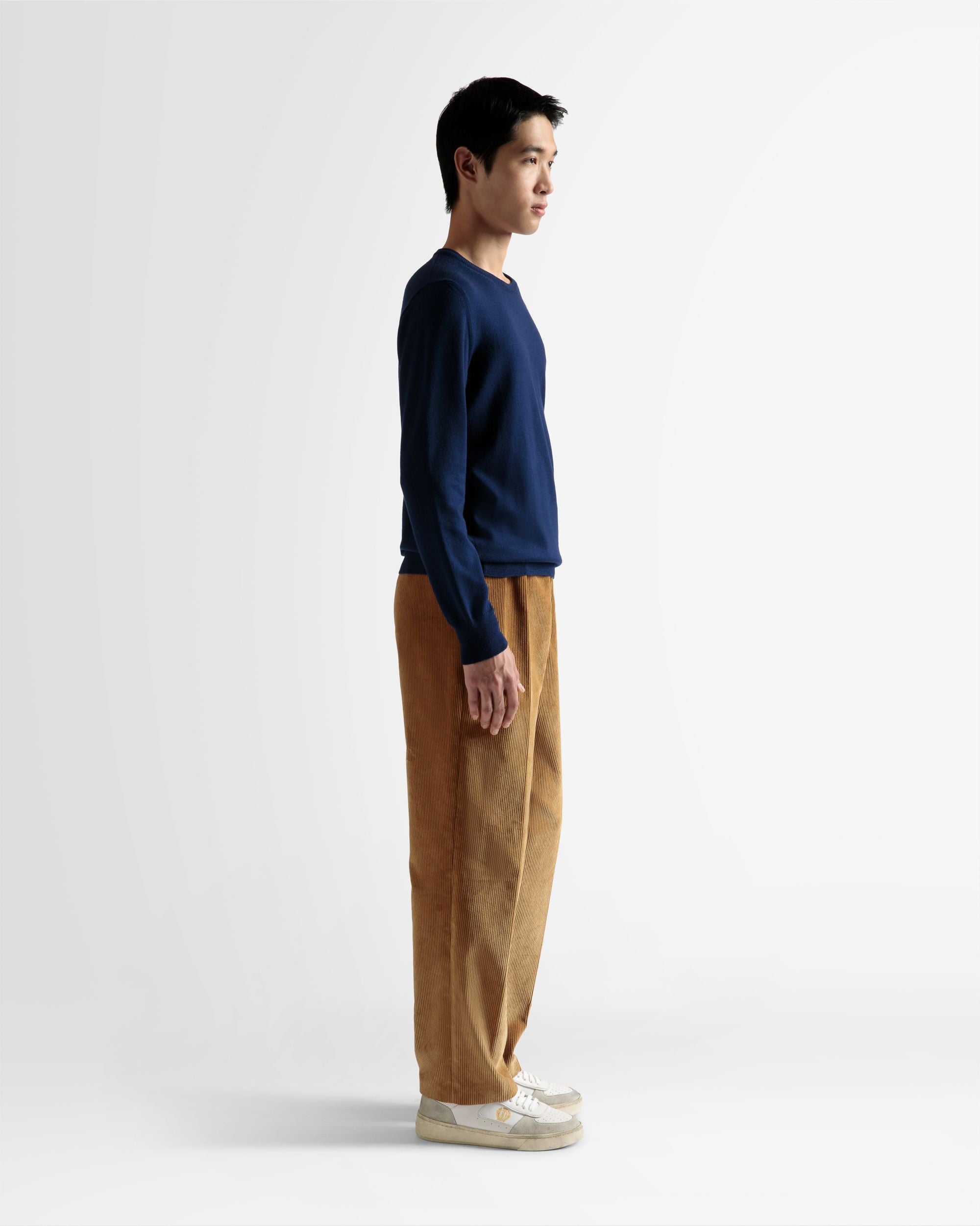 Pull col ras du cou En laine bleu marine - Homme - Bally - 05