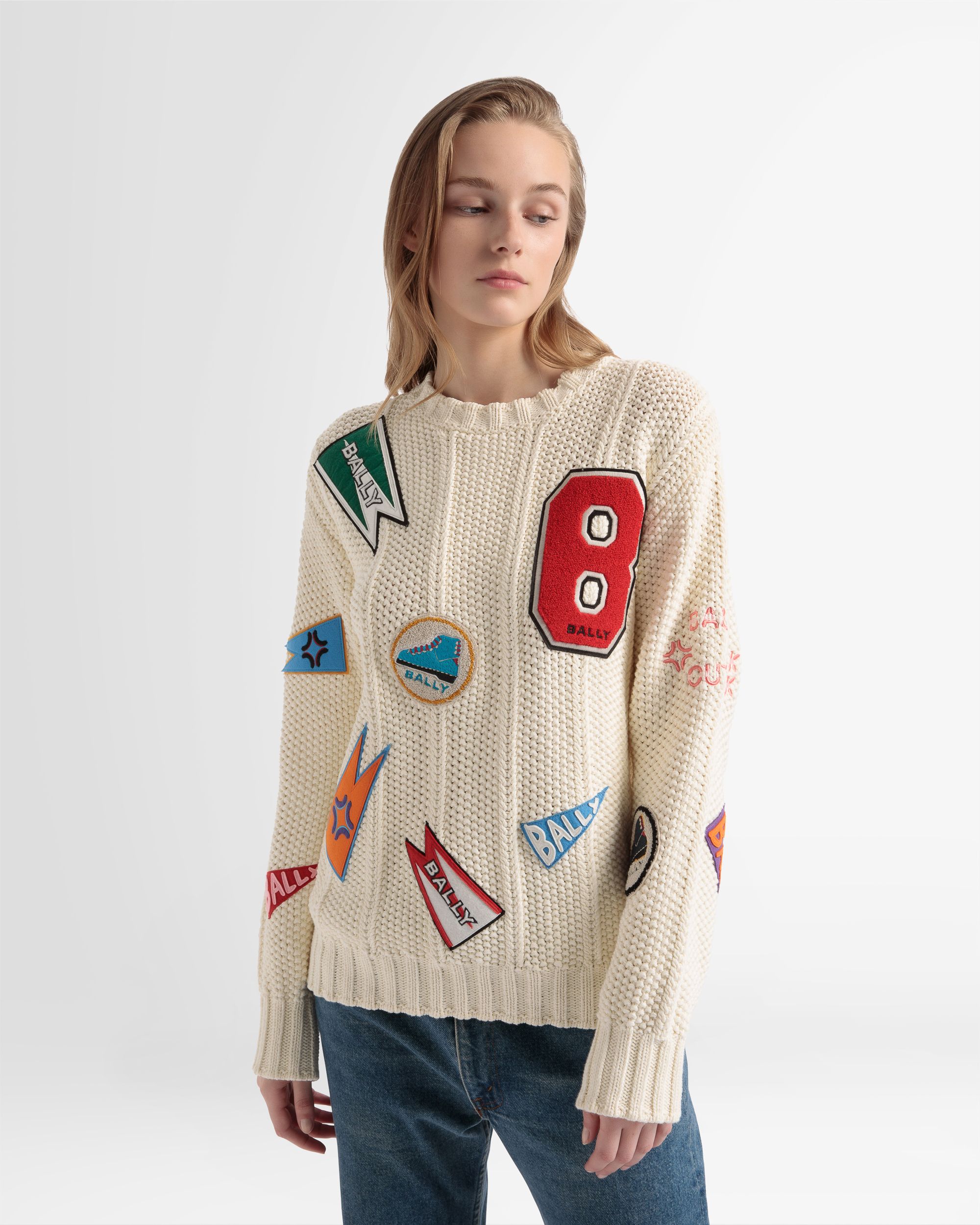 Pull Ras-du-cou Peak Outlook En Coton Ivoire - Homme - Bally - 03