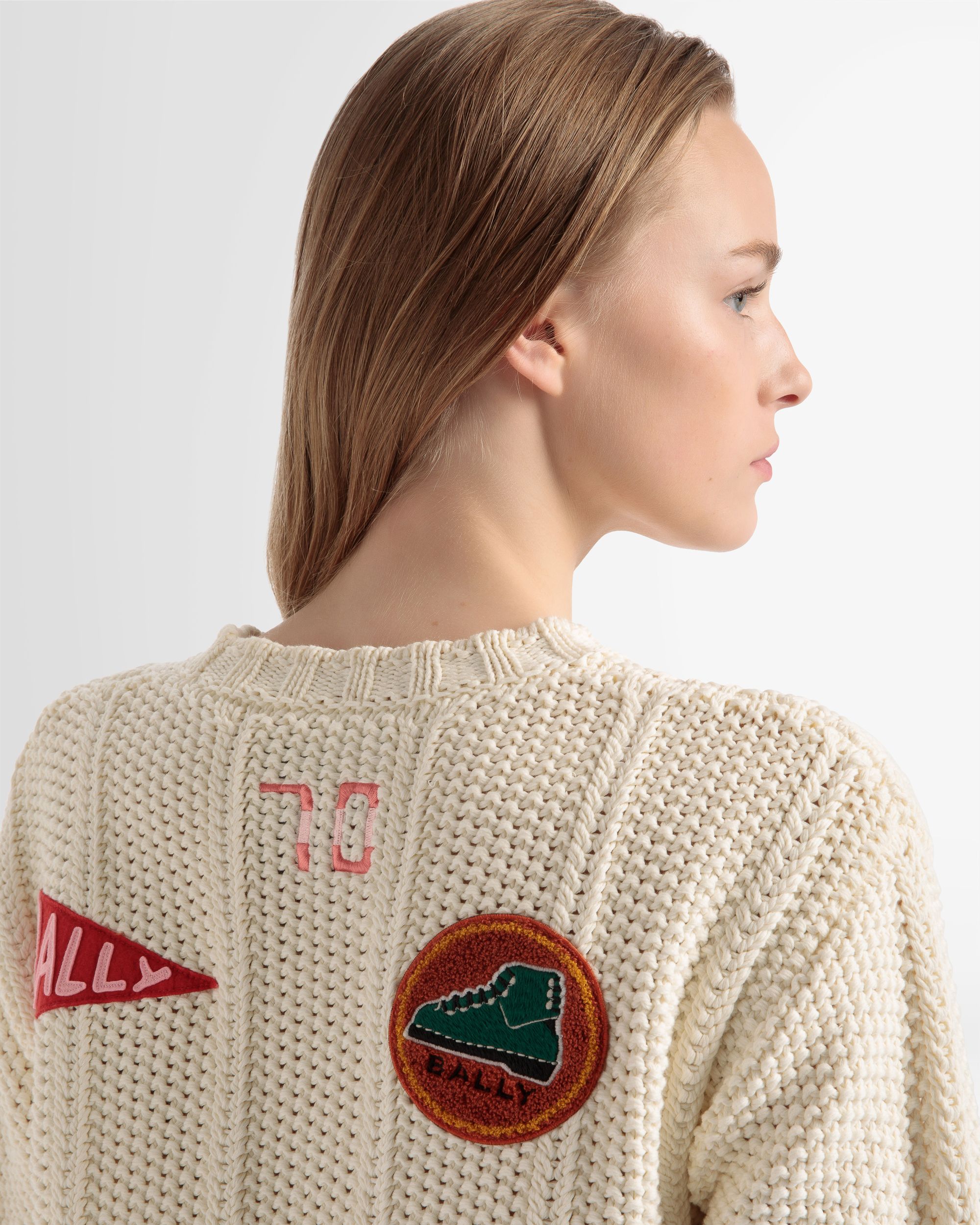 Pull Ras-du-cou Peak Outlook En Coton Ivoire - Homme - Bally - 04