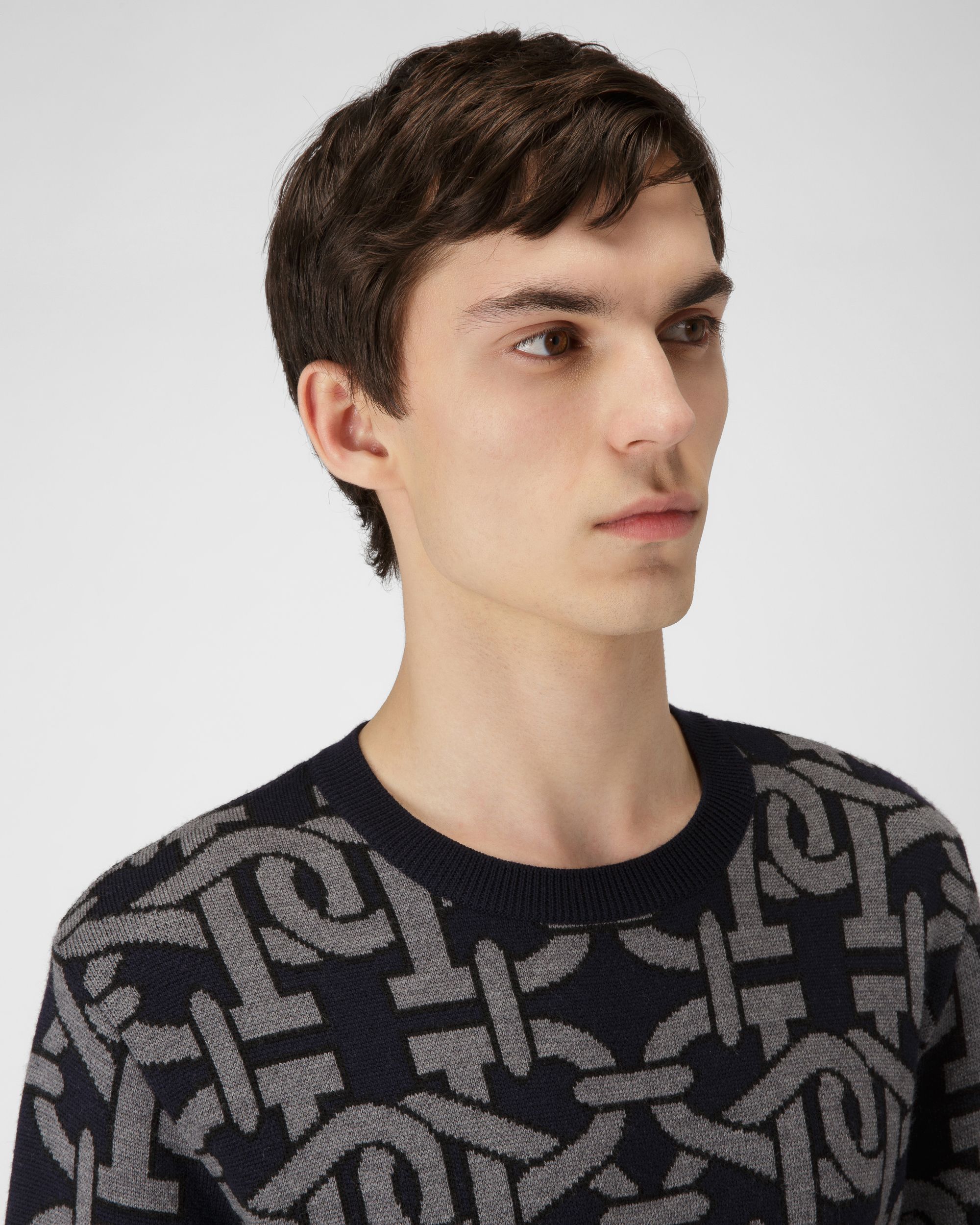 Col Ras Du Cou En Laine Bleu Marine - Homme - Bally - 02