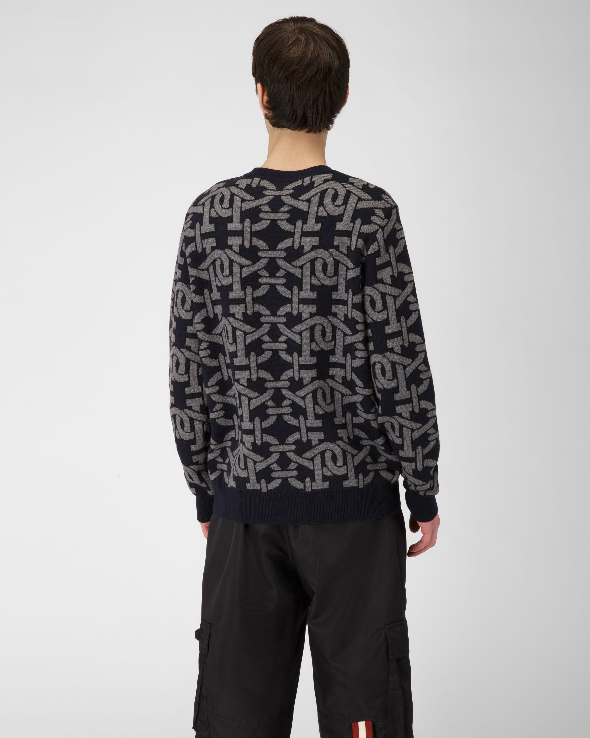 Col Ras Du Cou En Laine Bleu Marine - Homme - Bally - 03
