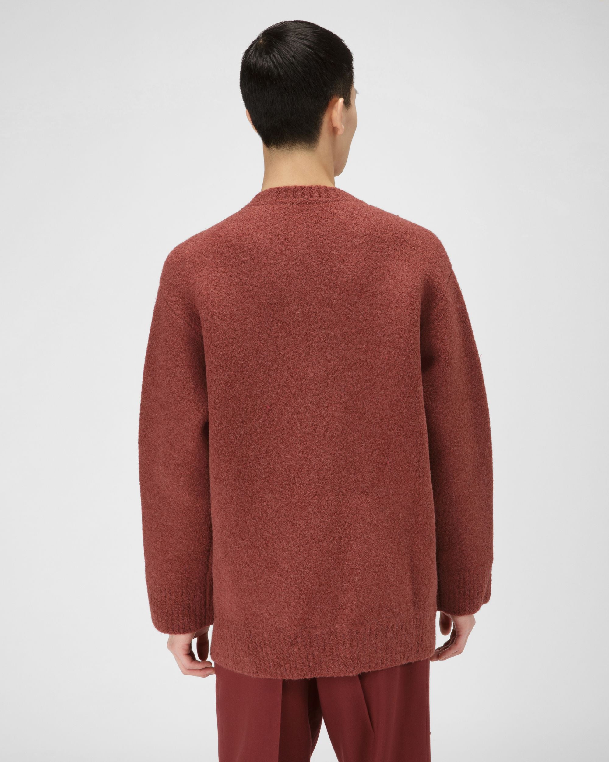 Cardigan En Laine Mélangée Rouge Héritage - Homme - Bally - 03
