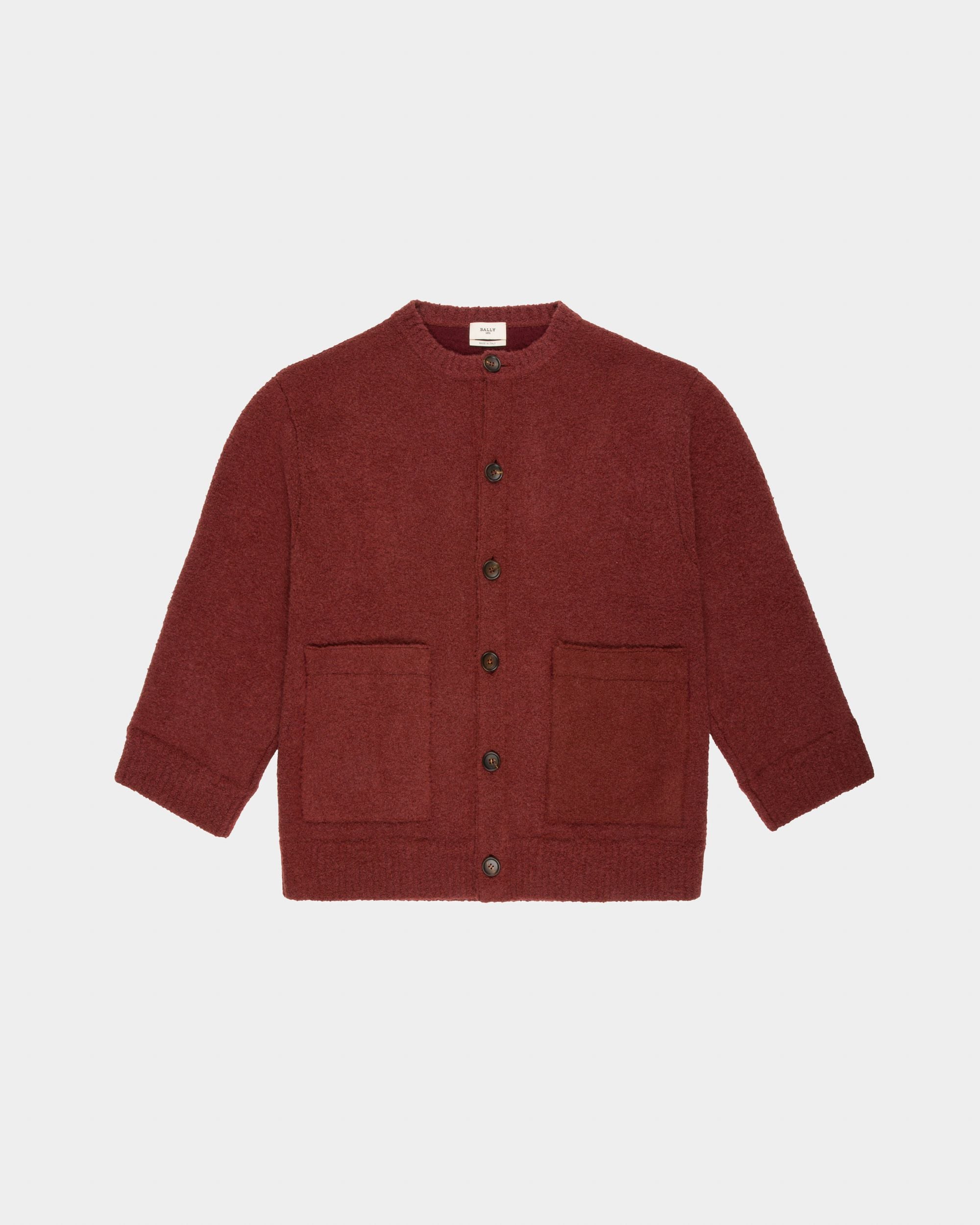 Cardigan En Laine Mélangée Rouge Héritage - Homme - Bally - 04