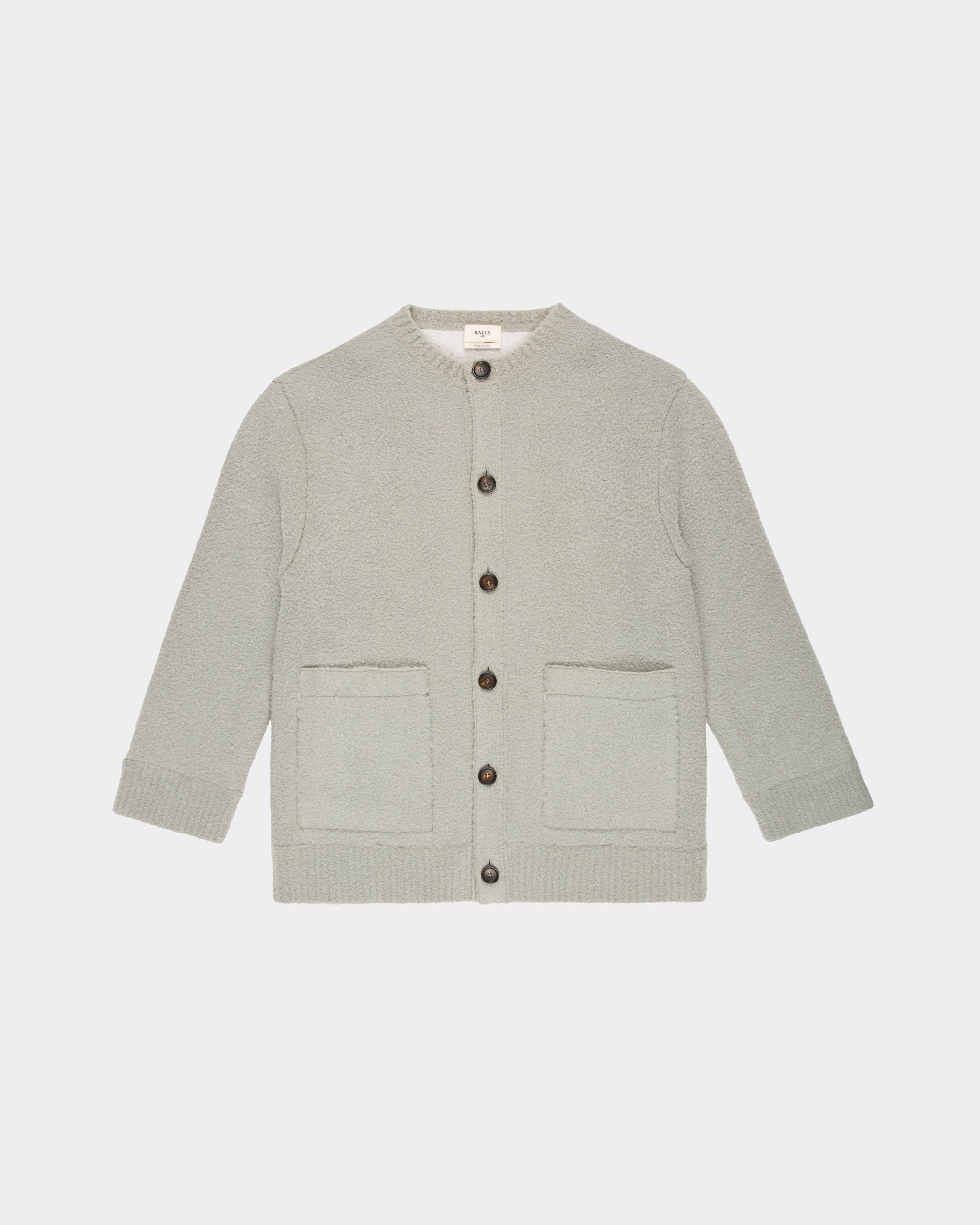 Cardigan En Laine Mélangée Bleu Clair - Homme - Bally - 04