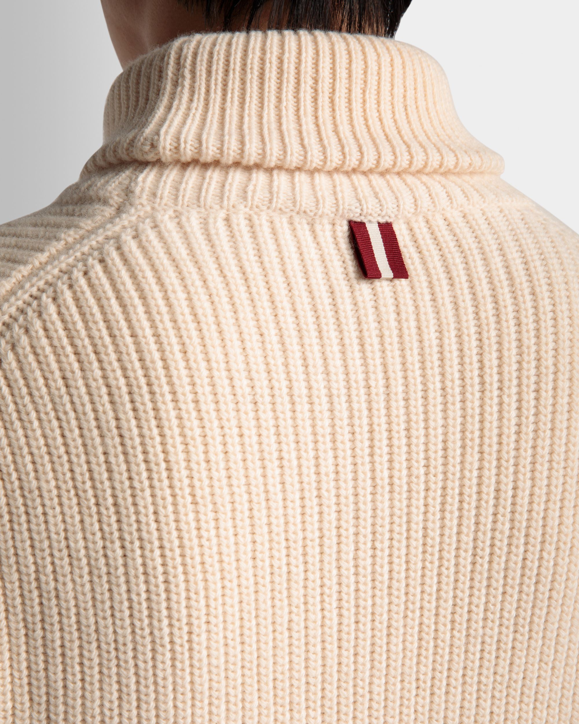 Pull À Col Roulé En Laine Beige - Homme - Bally - 04