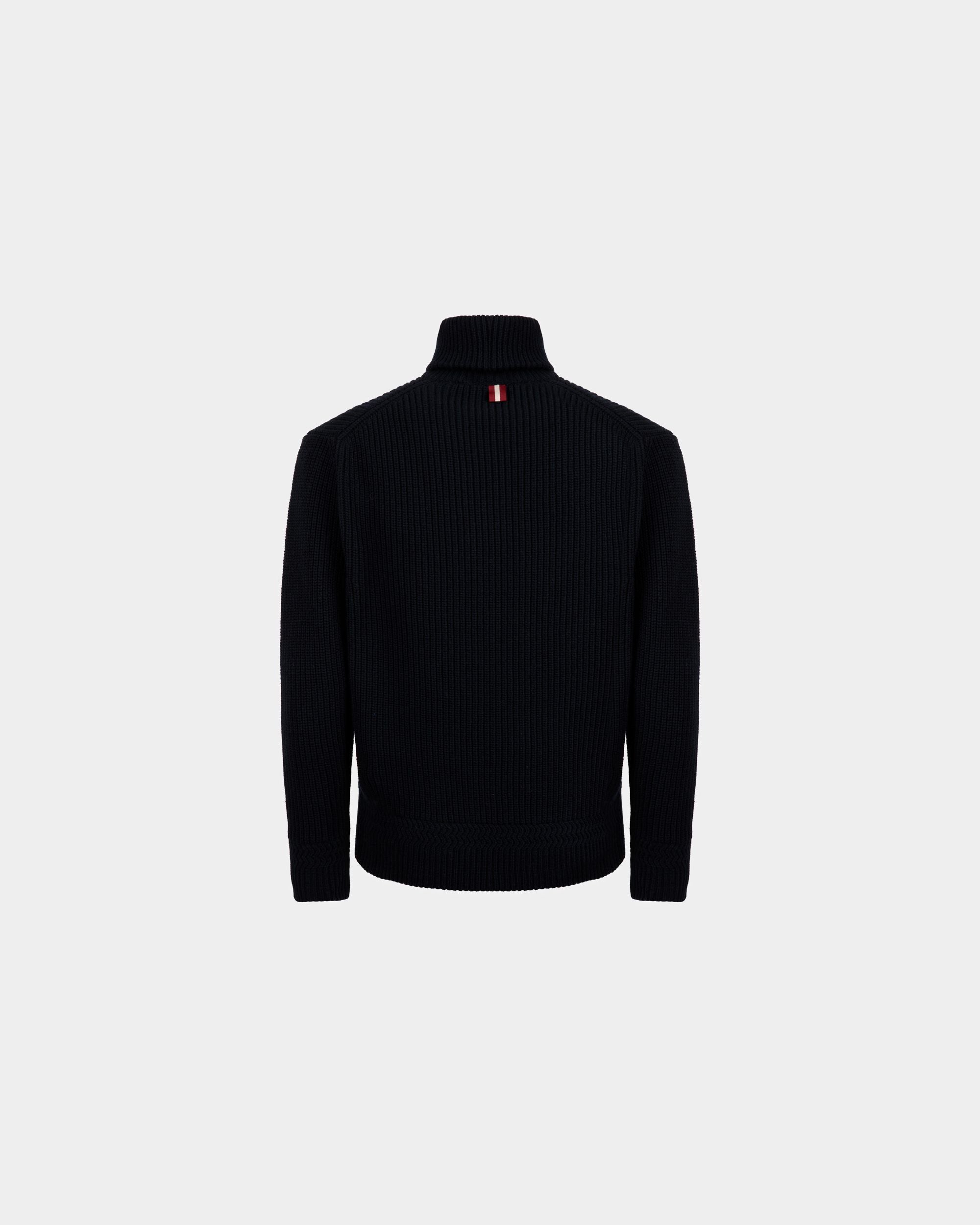 Pull À Col Roulé En Laine Bleu Foncé - Homme - Bally - 07