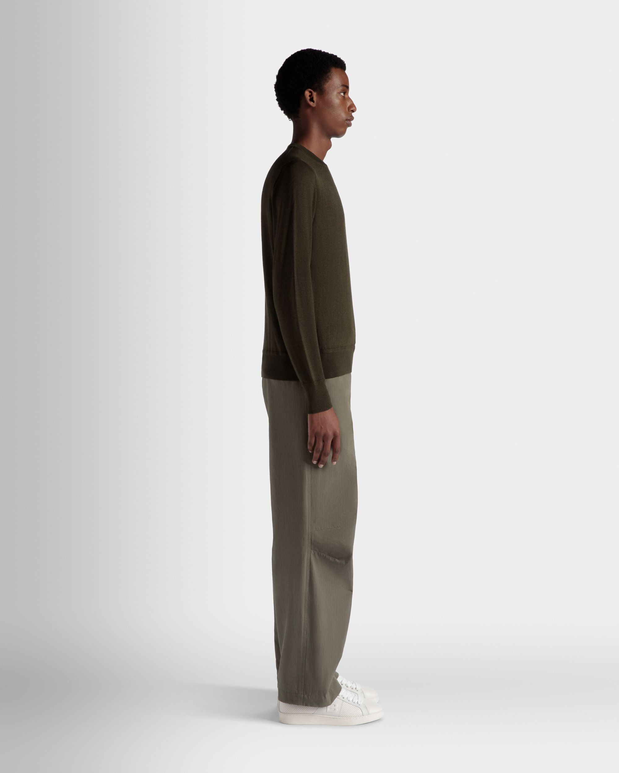 Pull Ras-Du-Cou Collection Voyage Adrien Brody En Cachemire Military Green - Homme - Bally - 07