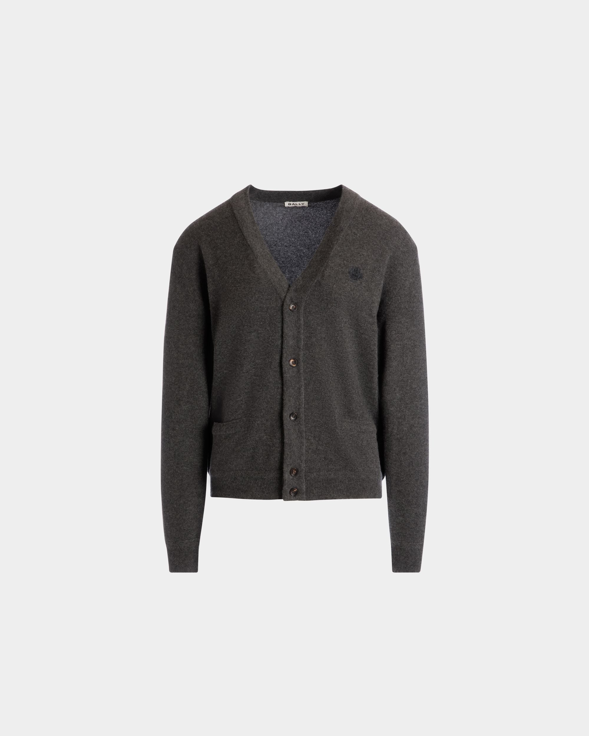 Cardigan En Cachemire Gris Foncé Orné D’un Logo Bally Crest - Homme - Bally - 01