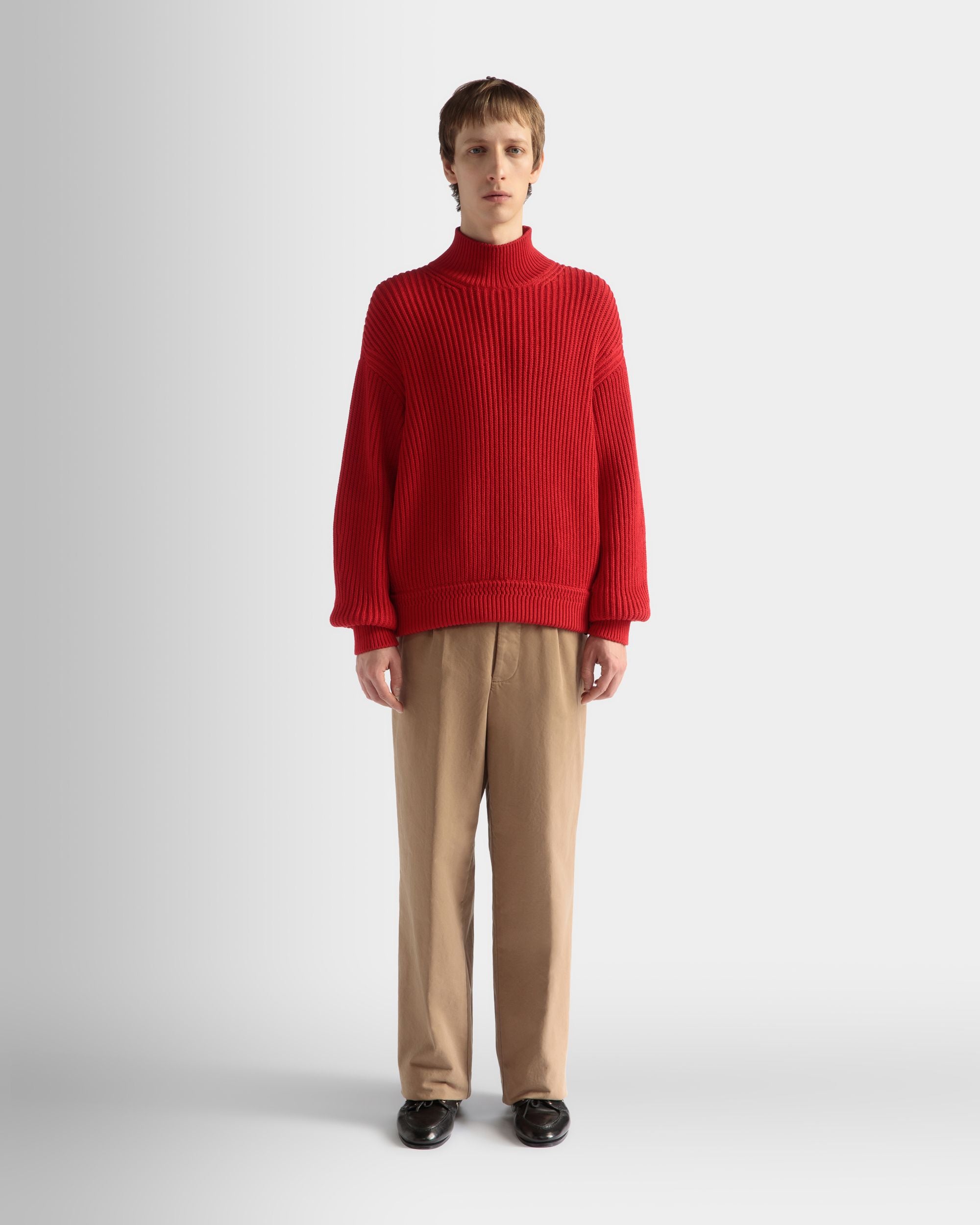 Pull À Col Roulé En Coton Candy Red - Homme - Bally - 02