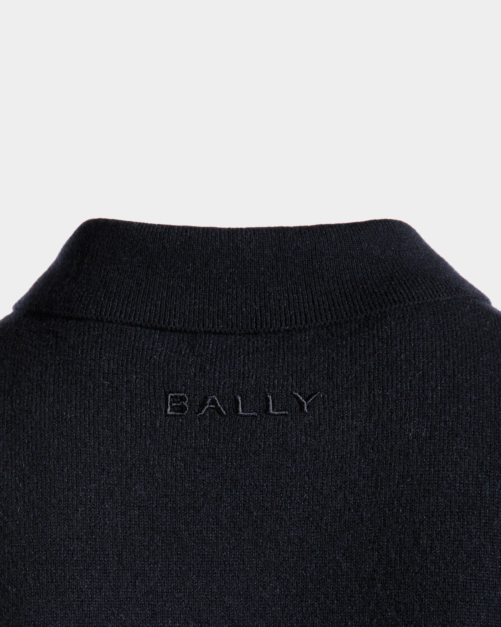 Chemise À Manches Longues Avec Logo En Cachemire Navy Blue - Homme - Bally - 04