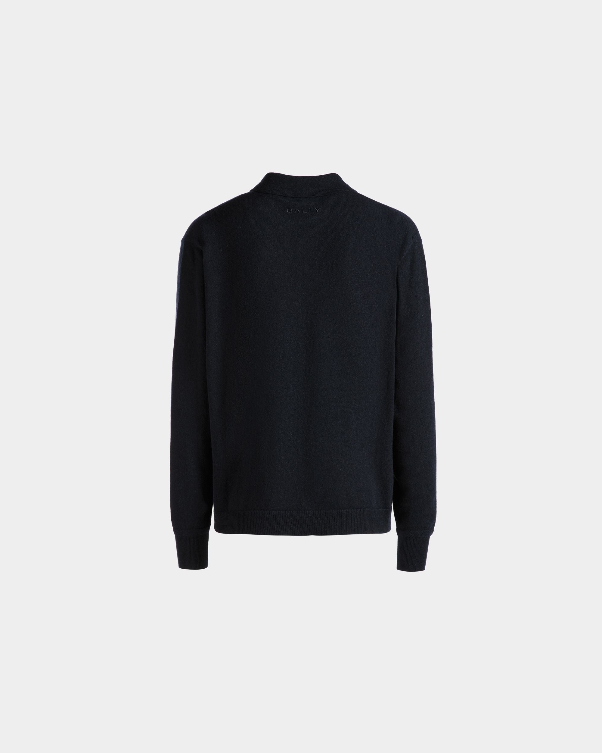 Chemise À Manches Longues Avec Logo En Cachemire Navy Blue - Homme - Bally - 08