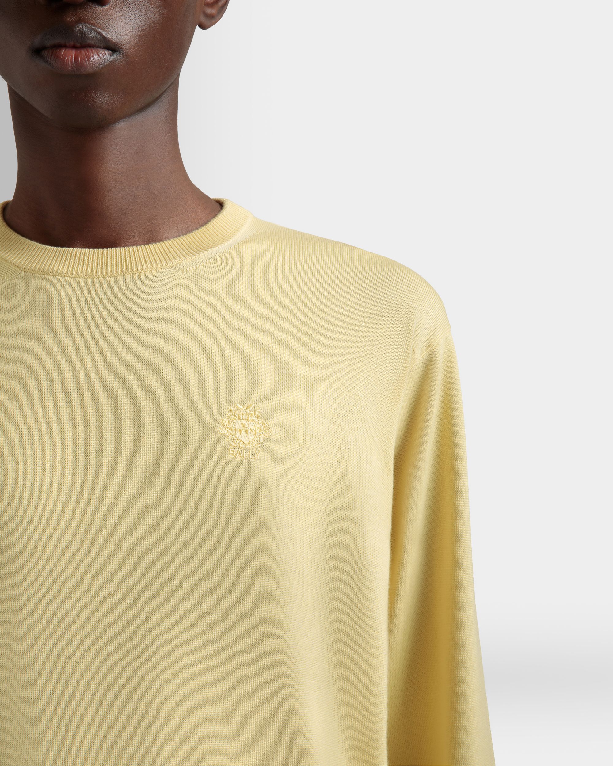 Pull Ras-Du-Cou En Mélange Laine - Cachemire Dusty Yellow - Homme - Bally - 04