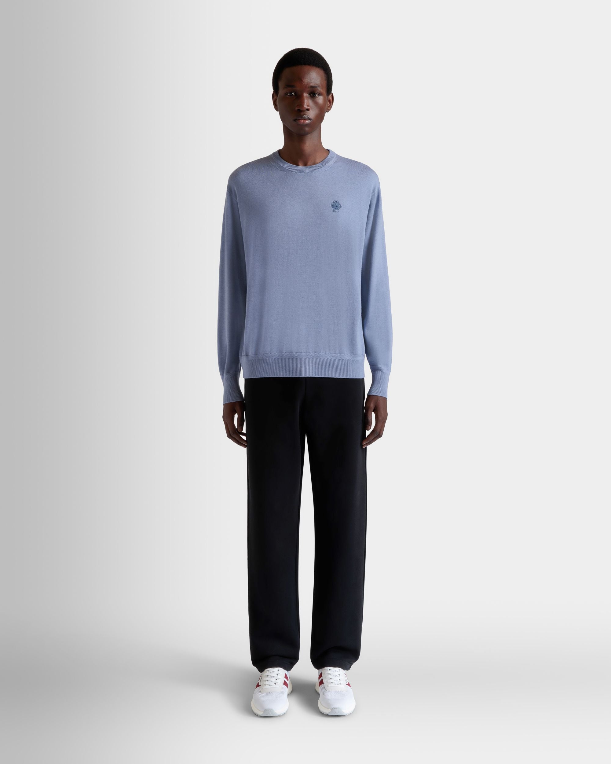 Pull Ras-Du-Cou En Mélange Laine Et Cachemire Light Blue - Homme - Bally - 02