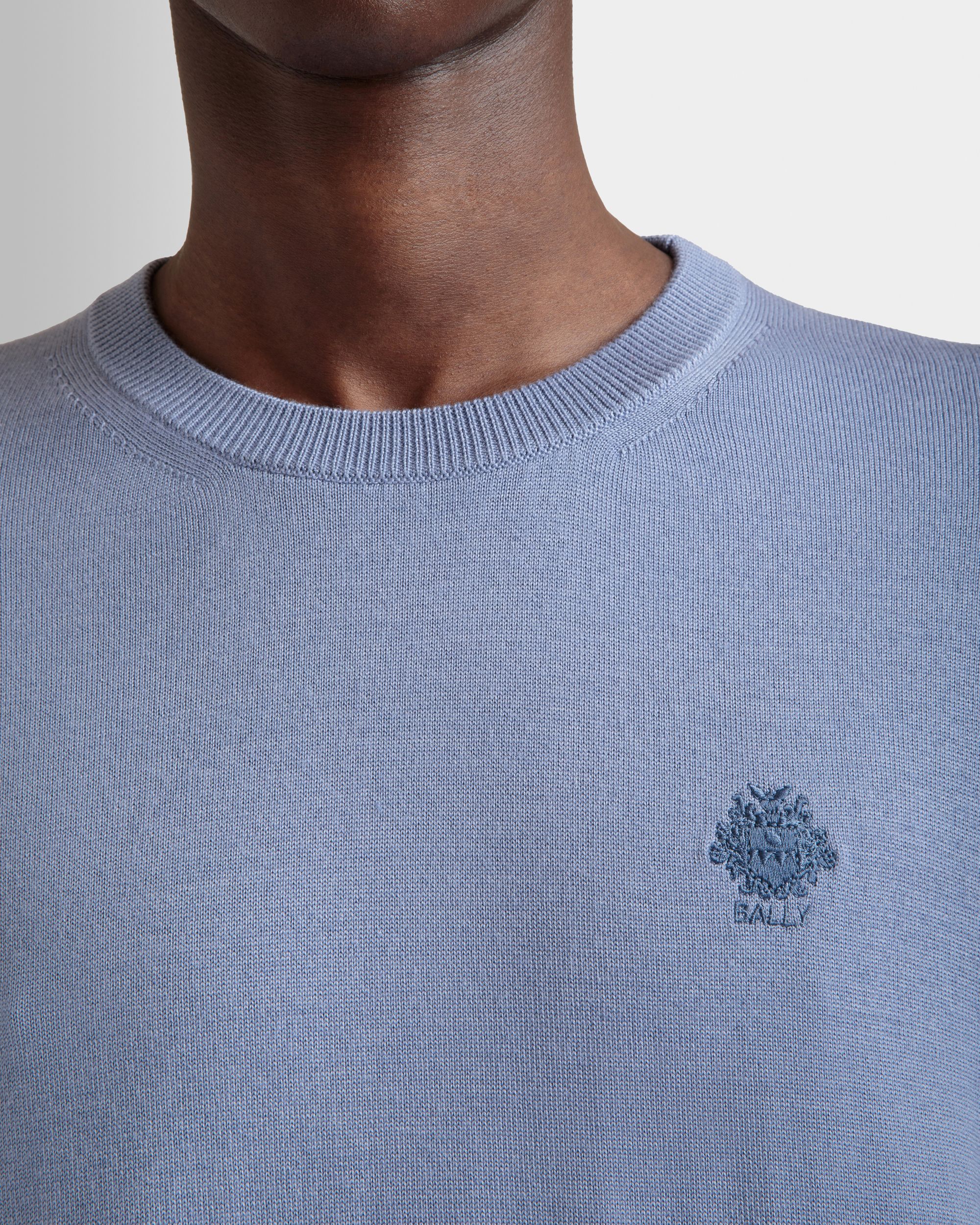 Pull Ras-Du-Cou En Mélange Laine Et Cachemire Light Blue - Homme - Bally - 03