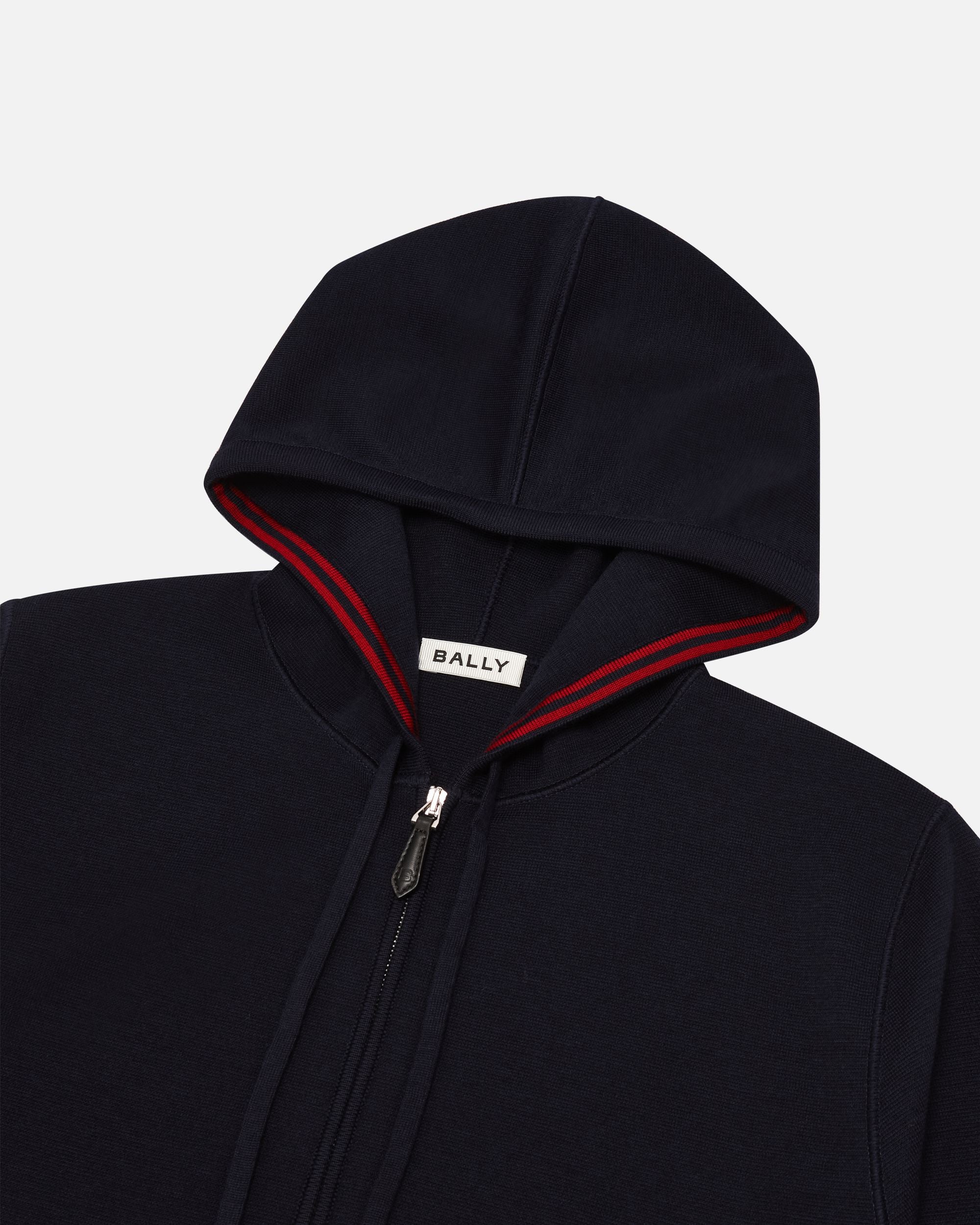 Sweat-Shirt À Capuche En Laine Navy Blue - Homme - Bally - 03