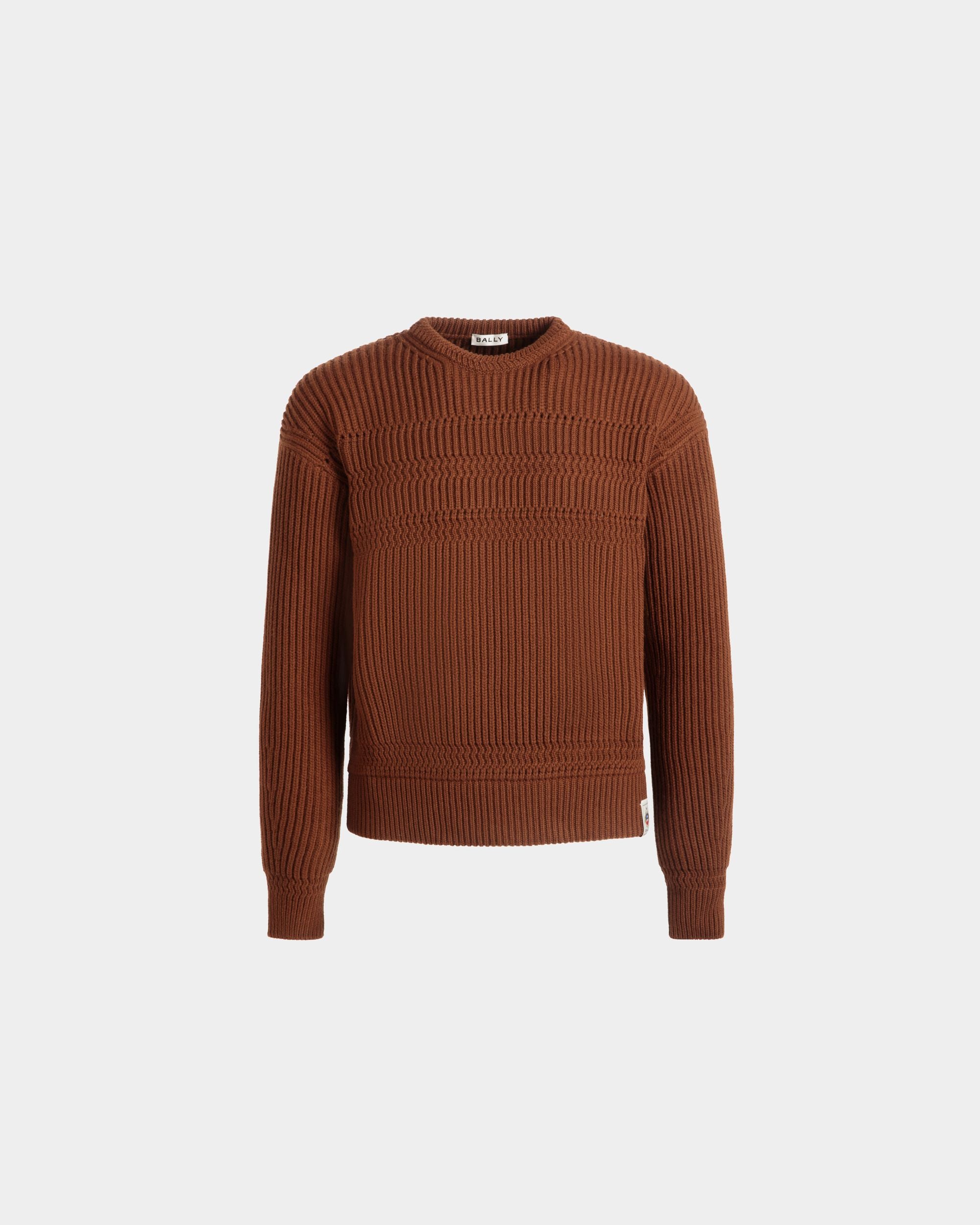 Pull Ras-Du-Cou En Laine Marron - Homme - Bally - 01