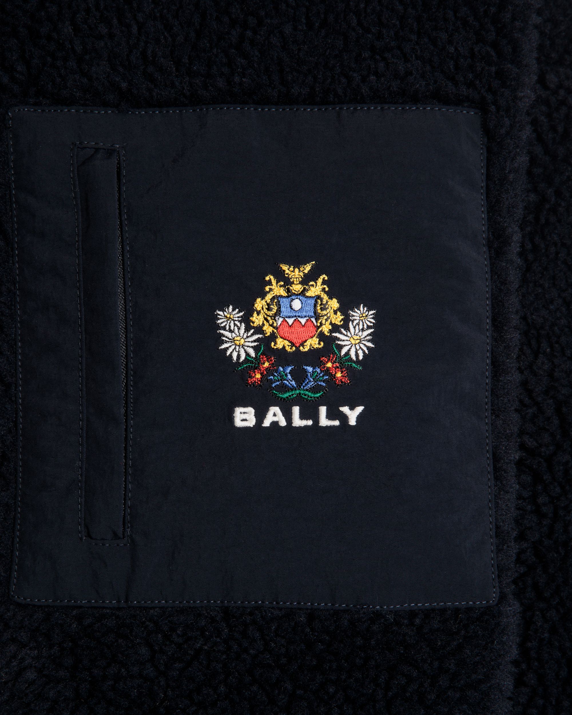 Sweat-Shirt Pour Homme À Glissière Intégrale De La Capsule D’hiver En Molleton Navy Blue Orné De Fleurs Des Alpes - Homme - Bally - 04