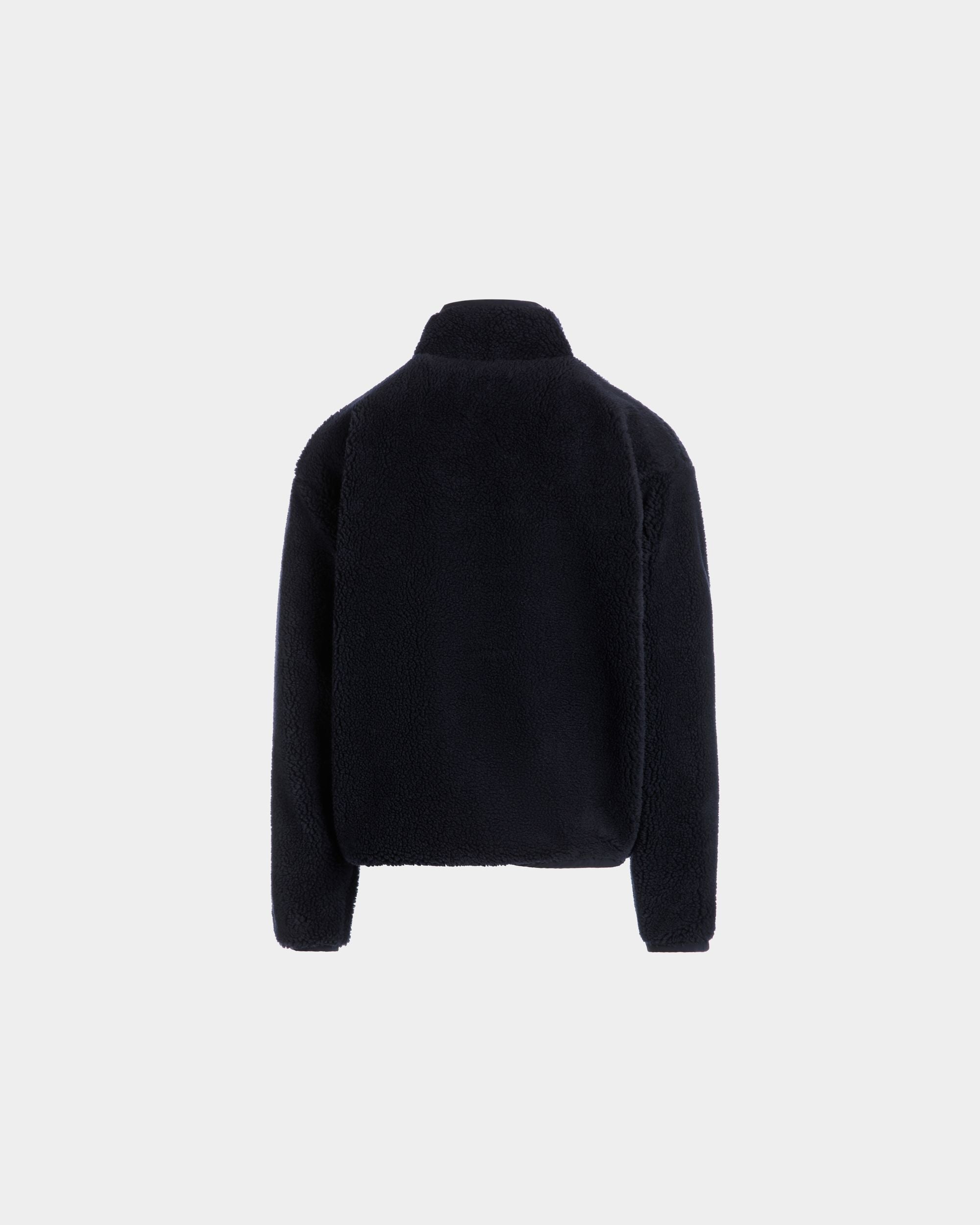 Sweat-Shirt Pour Homme À Glissière Intégrale De La Capsule D’hiver En Molleton Navy Blue Orné De Fleurs Des Alpes - Homme - Bally - 07