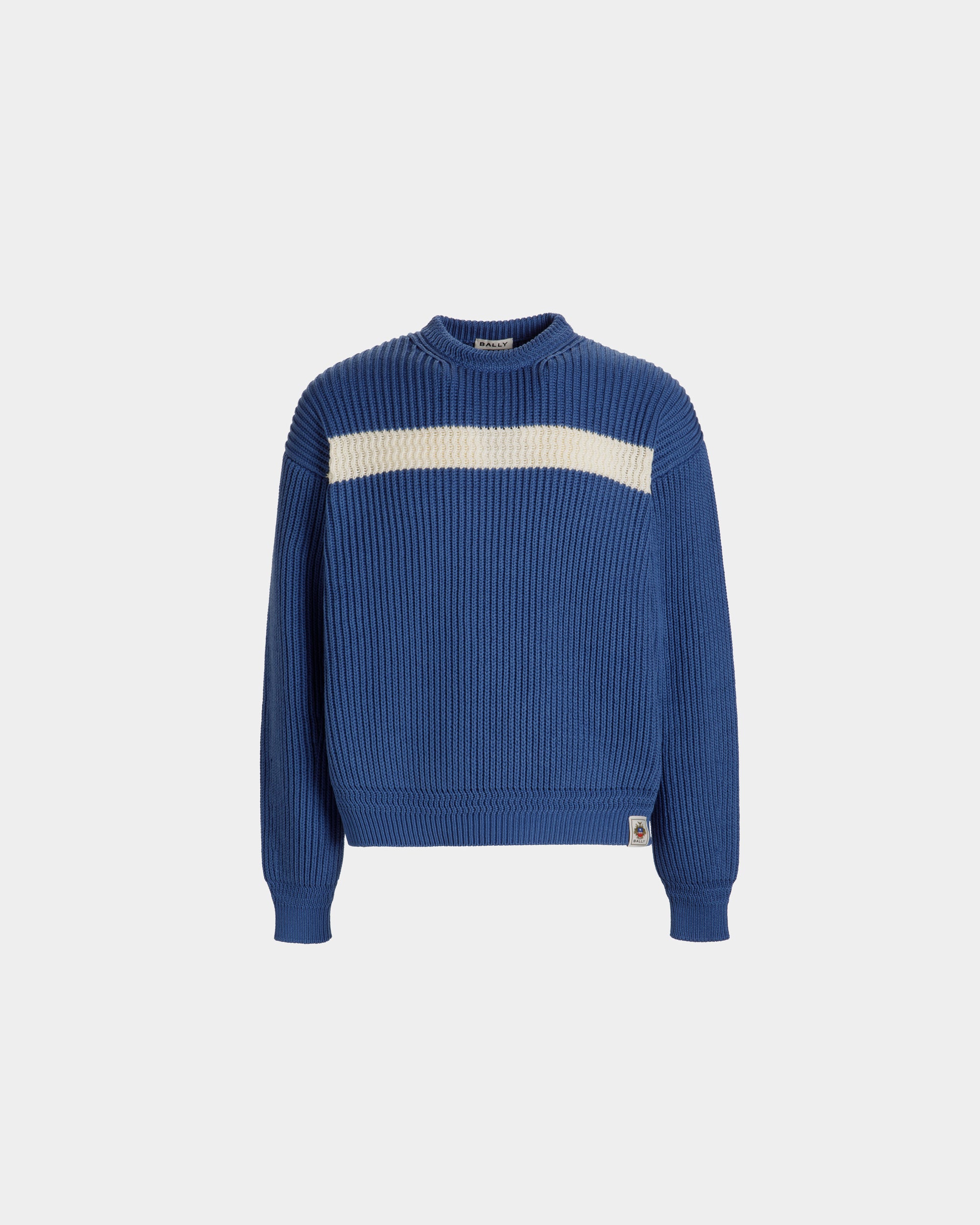 Pull Ras-Du-Cou En Coton Medium Blue - Homme - Bally - 01
