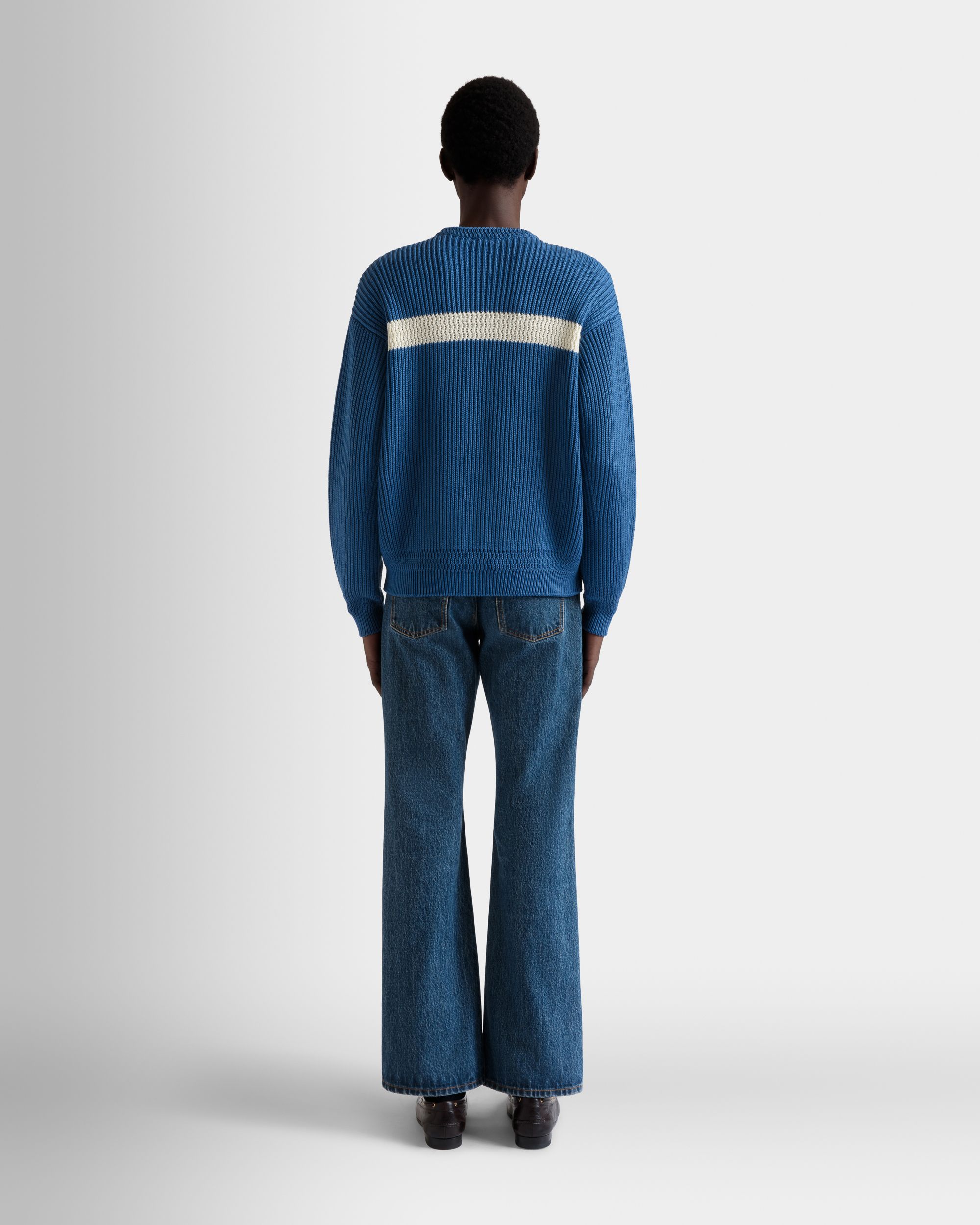 Pull Ras-Du-Cou En Coton Medium Blue - Homme - Bally - 06