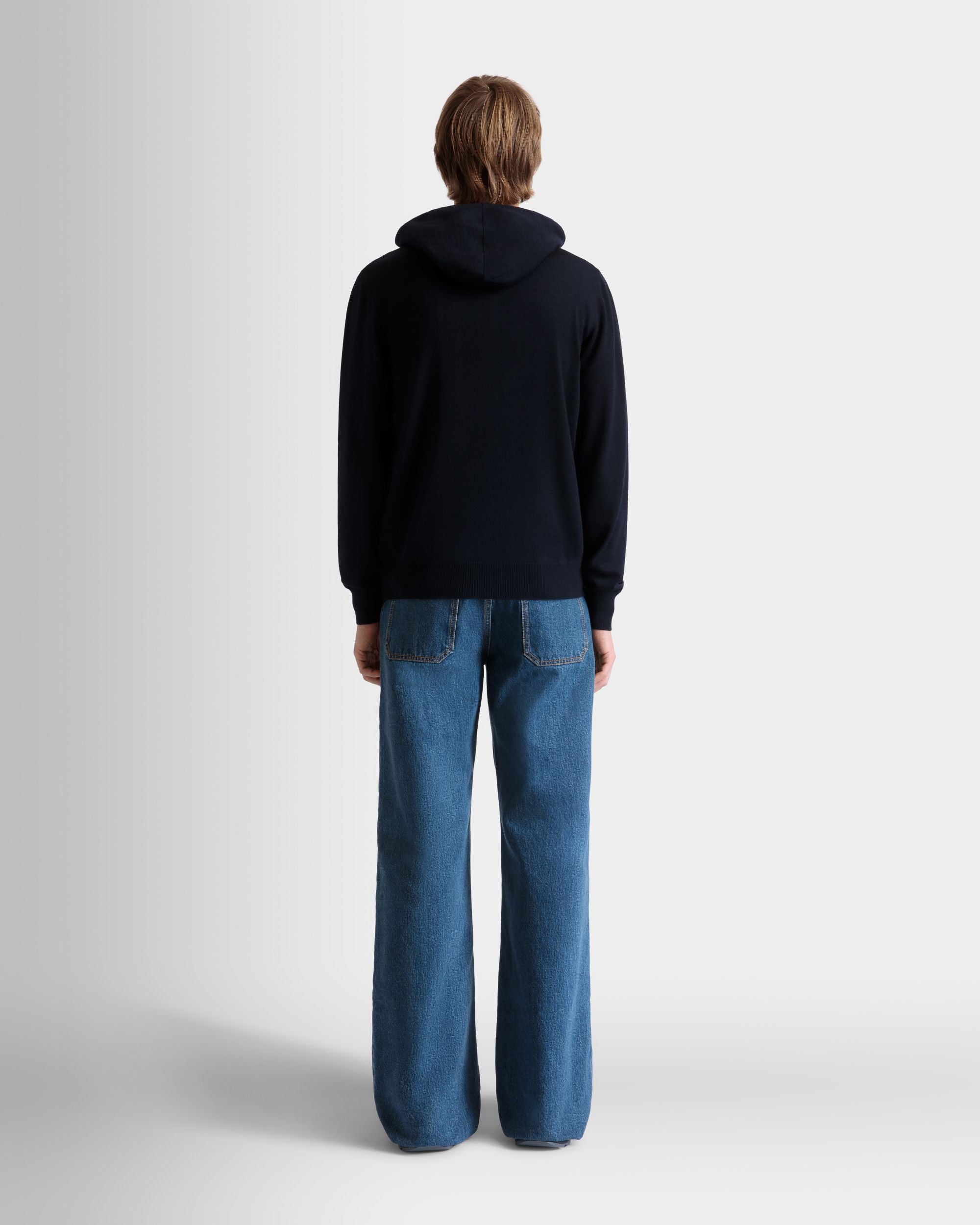 Sweat-Shirt À Capuche En Laine Navy Blue - Homme - Bally - 06