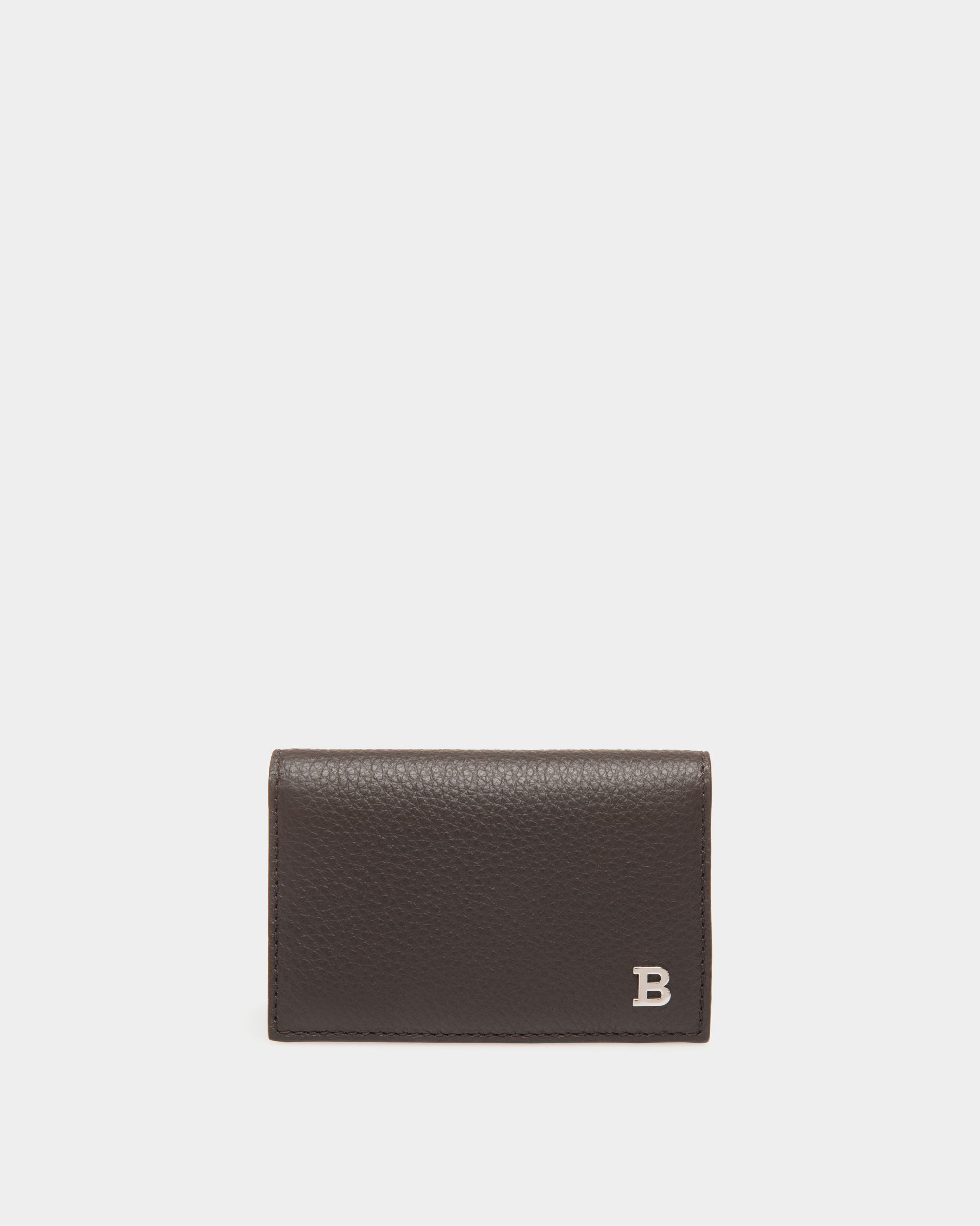 Business Card Holder In Brown Leather - Homme - Bally - 01