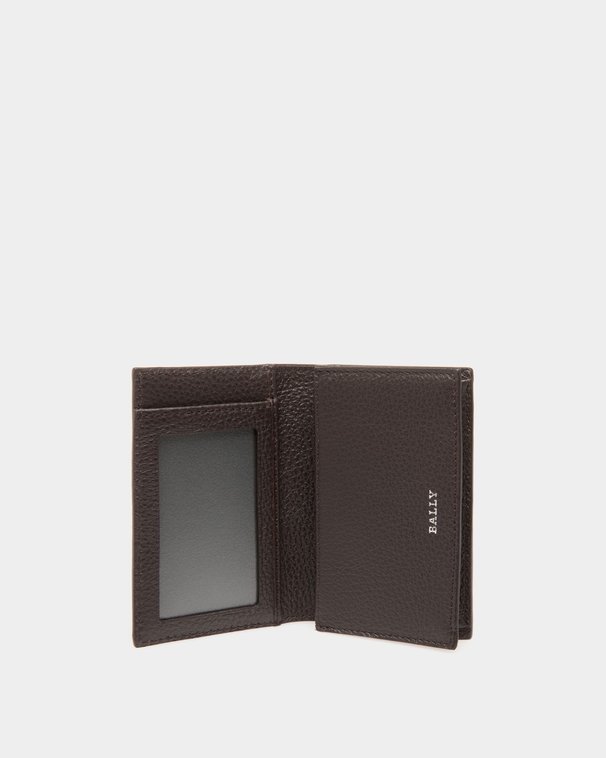 Business Card Holder In Brown Leather - Homme - Bally - 03