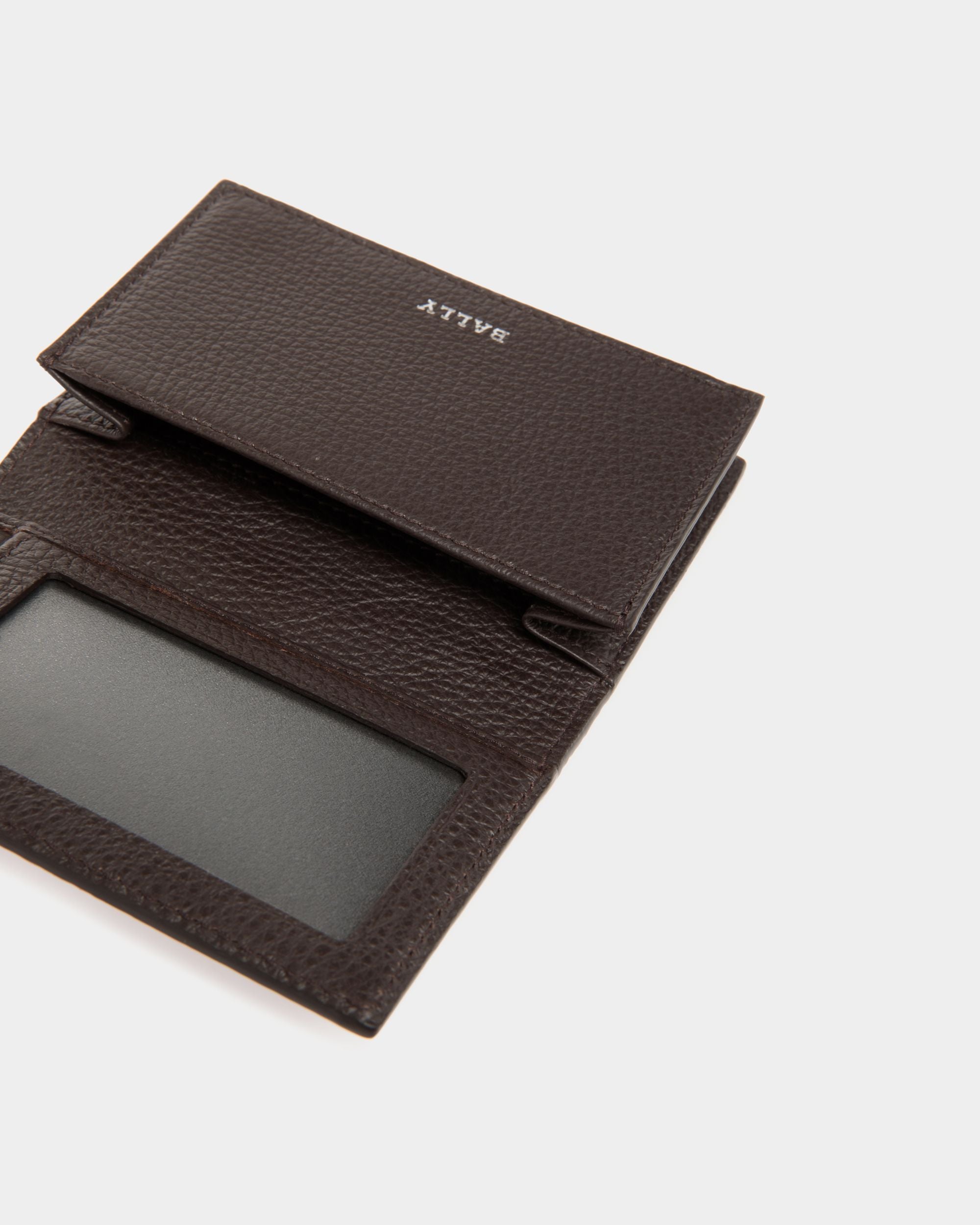 Business Card Holder In Brown Leather - Homme - Bally - 04