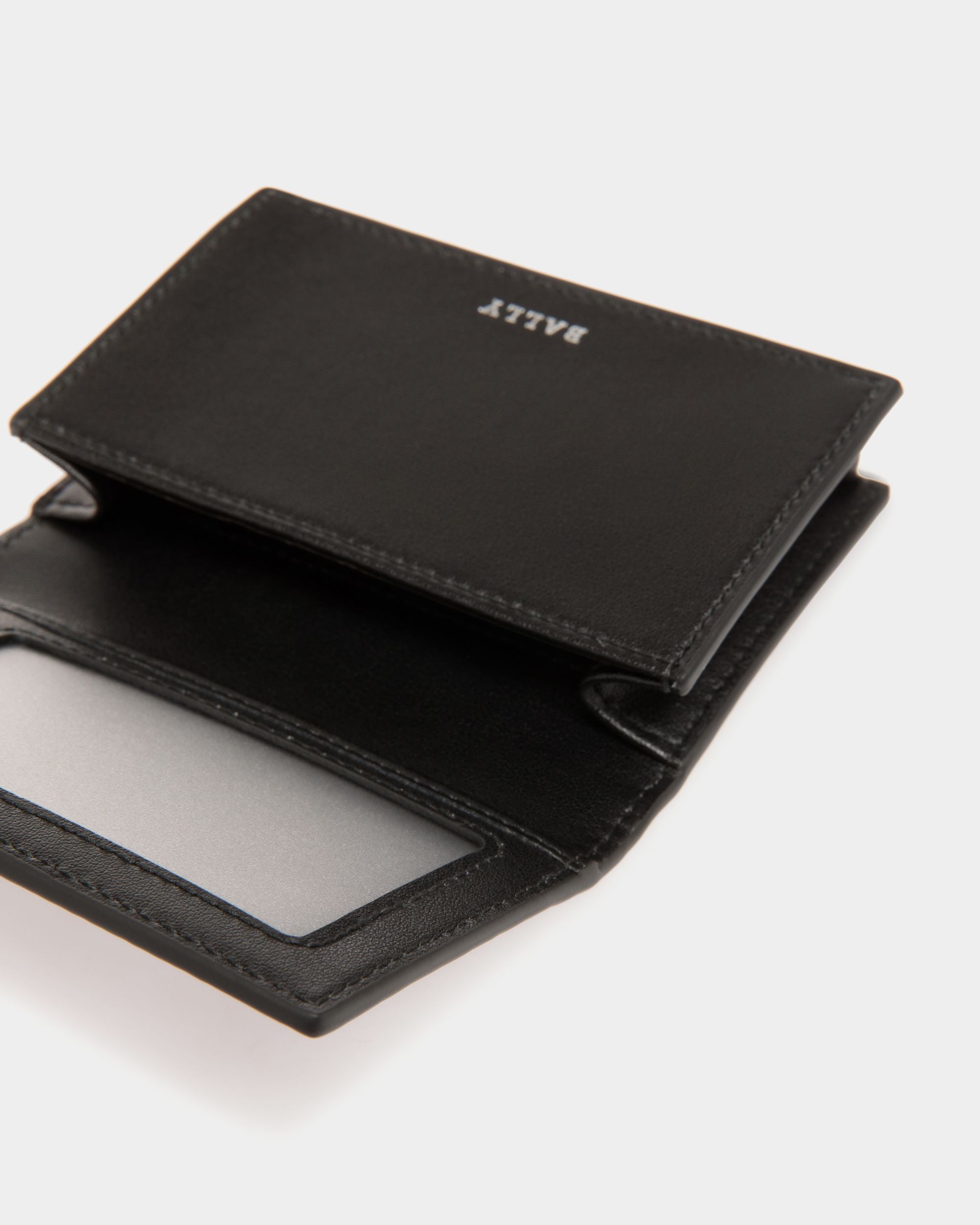 Business Card Holder In Black Leather - Homme - Bally - 04