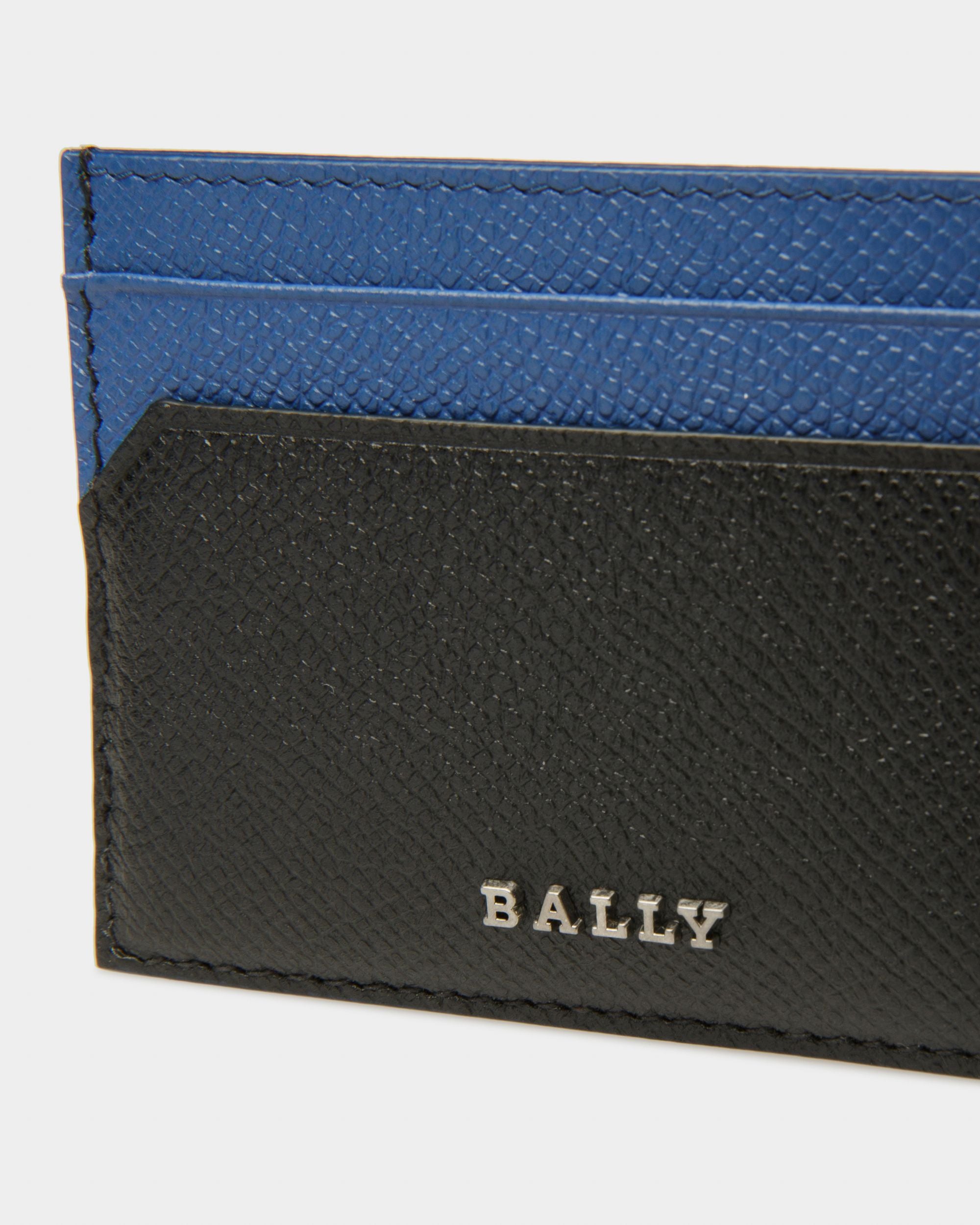 Bhar Porte-Cartes En Cuir Noir Et Bleu - Homme - Bally - 04