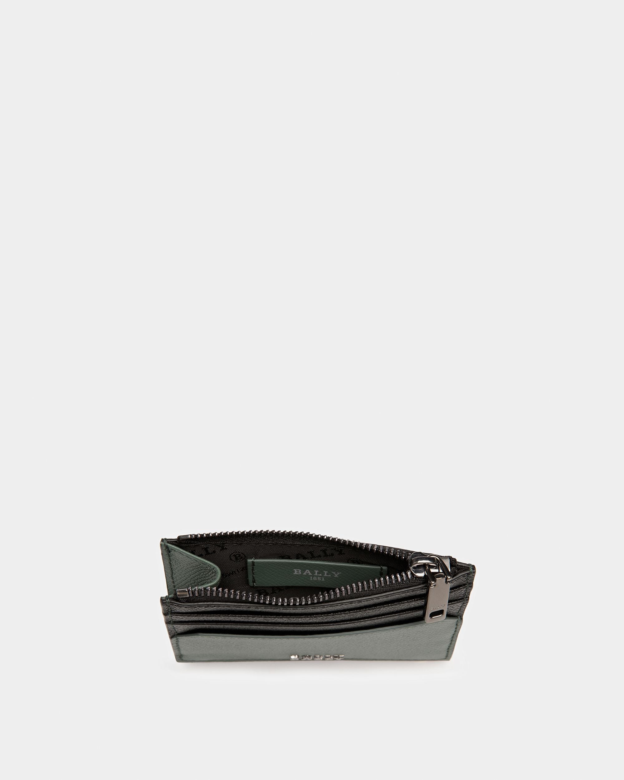Byrion Porte-Cartes De Visite En Cuir Noir Et Sauge - Homme - Bally - 04