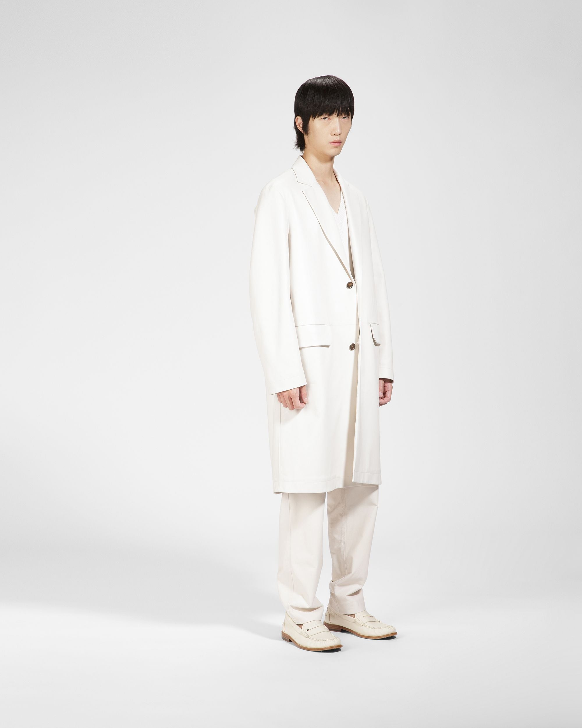 Manteau En Cuir Ivoire - Homme - Bally - 01