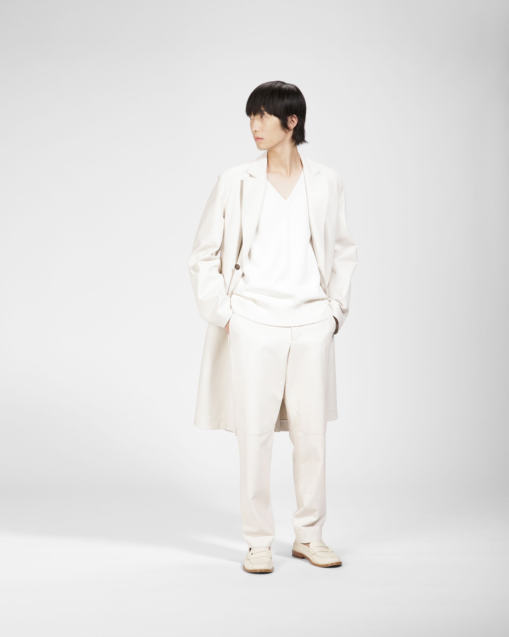 Manteau En Cuir Ivoire - Homme - Bally - 04