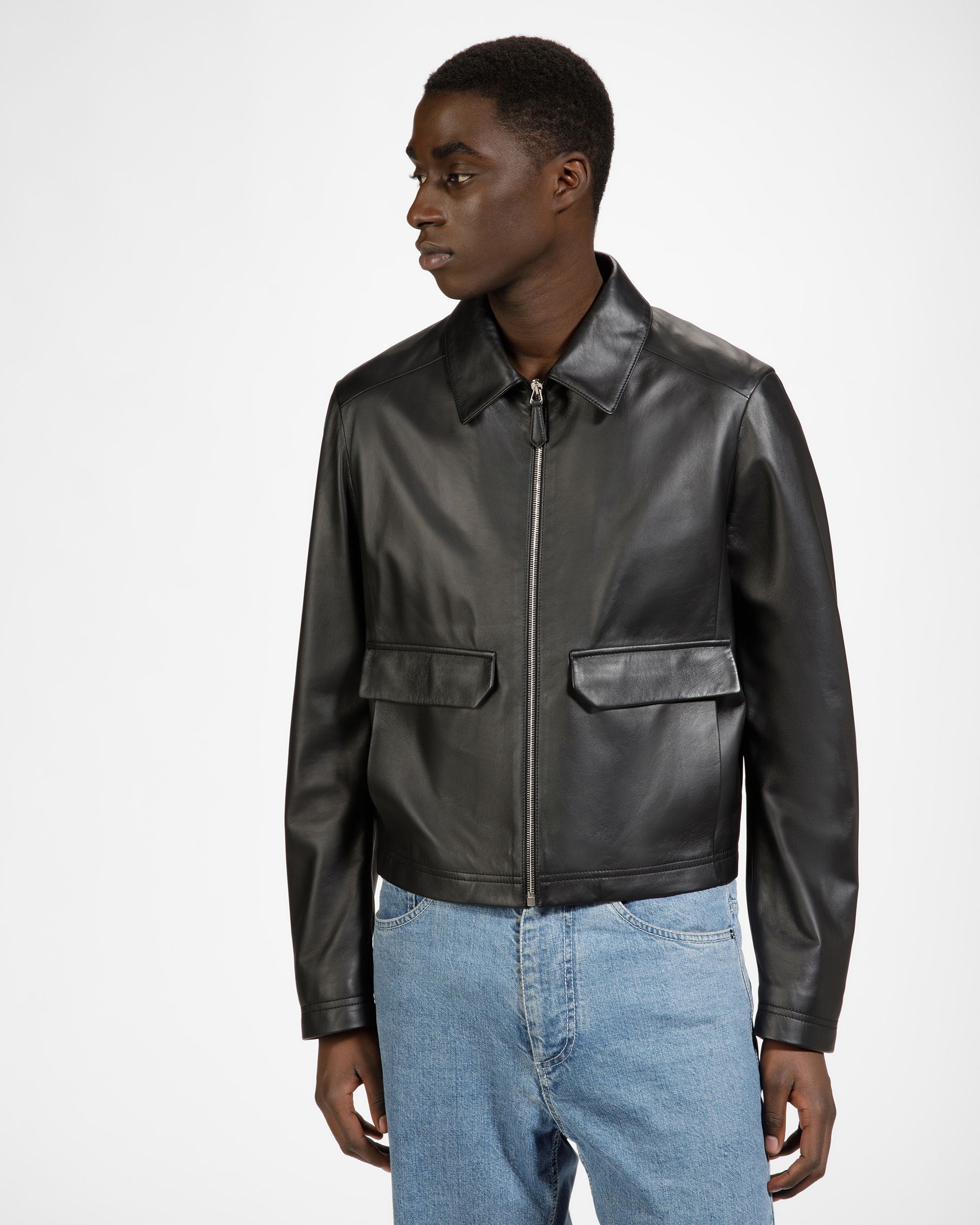 Veste En Cuir À Poches Plaquées - Homme - Bally - 03