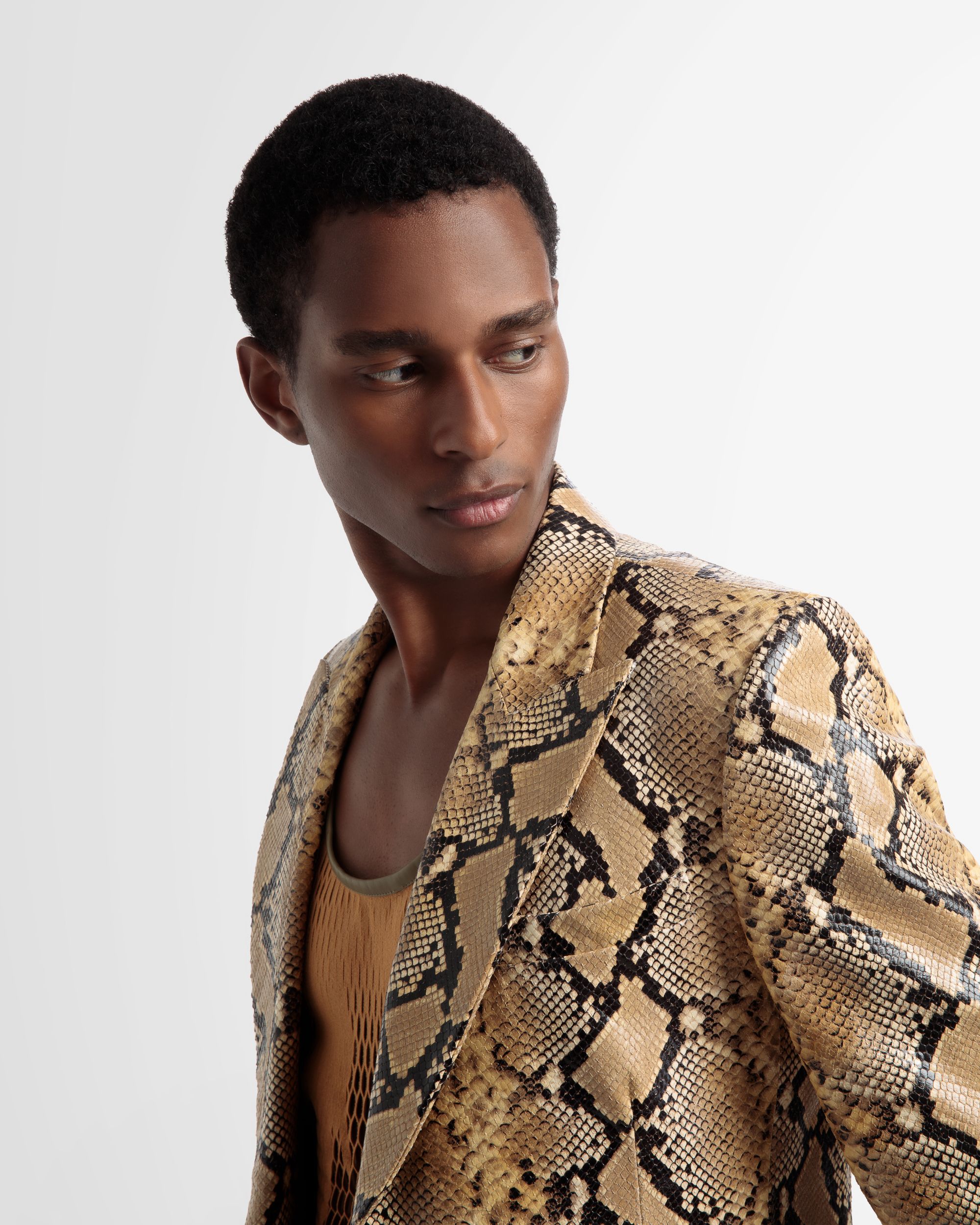 Blazer Droit En Cuir Doré - Homme - Bally - 03