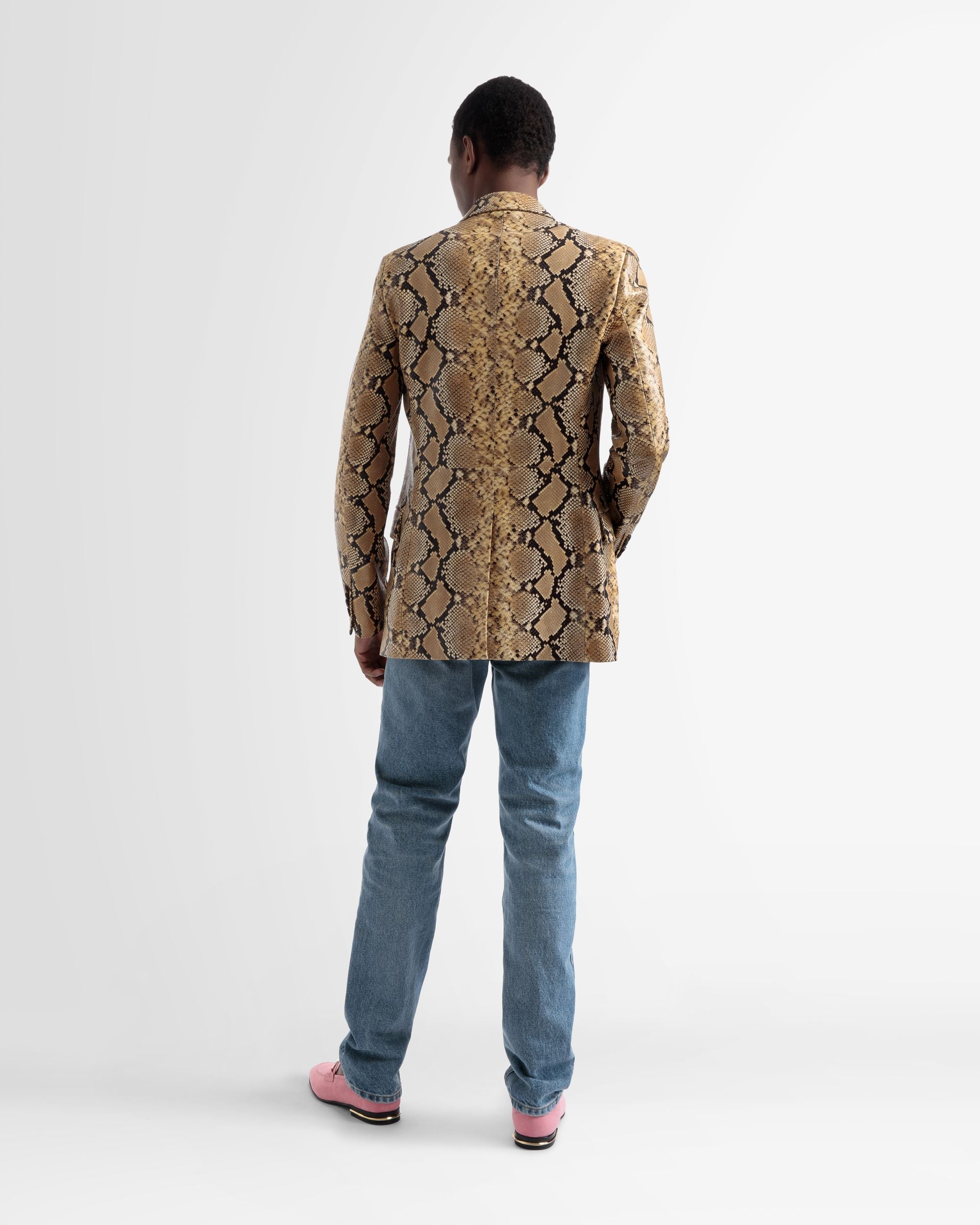 Blazer Droit En Cuir Doré - Homme - Bally - 05