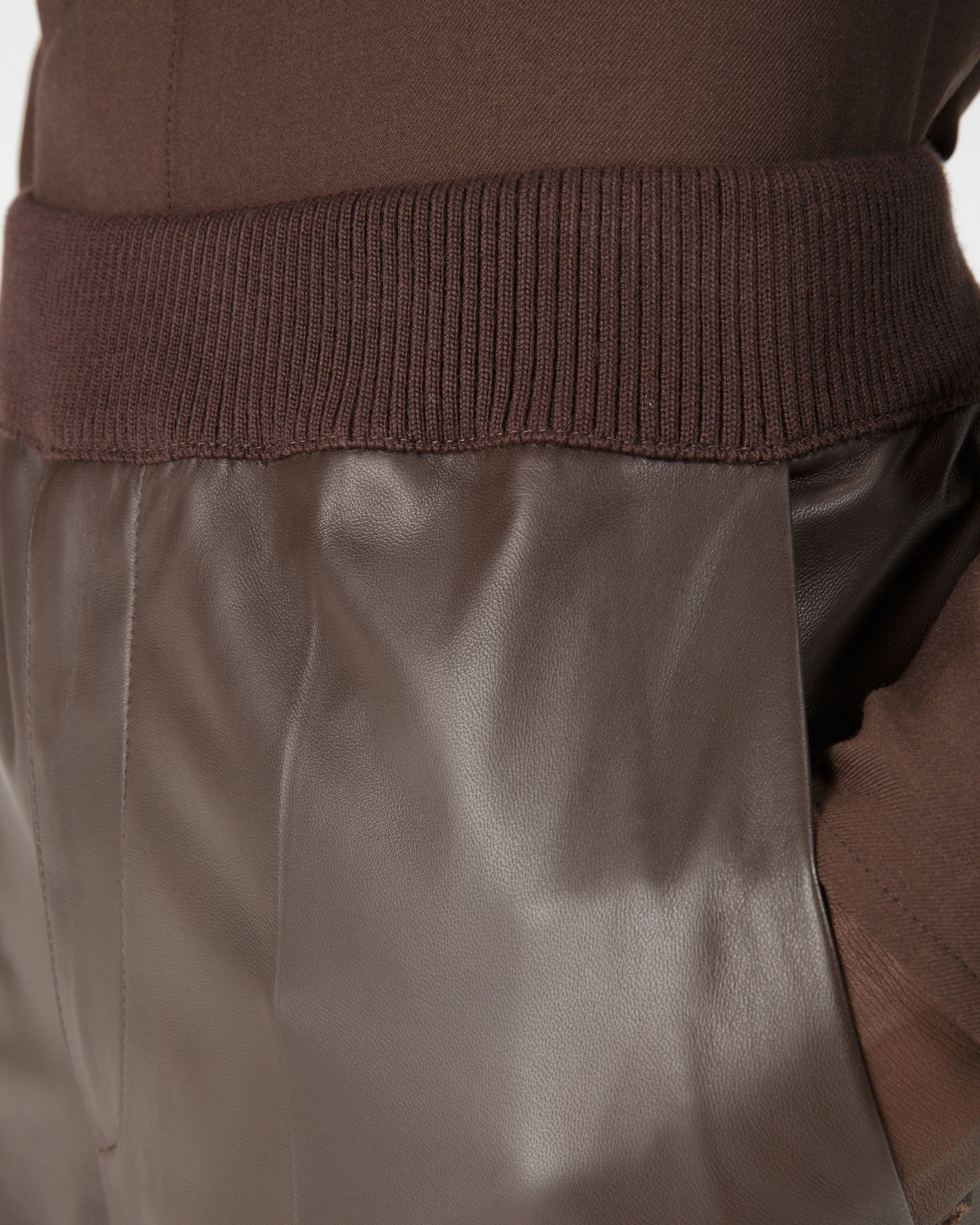 Pantalon En Cuir Brun Ébène - Homme - Bally - 02