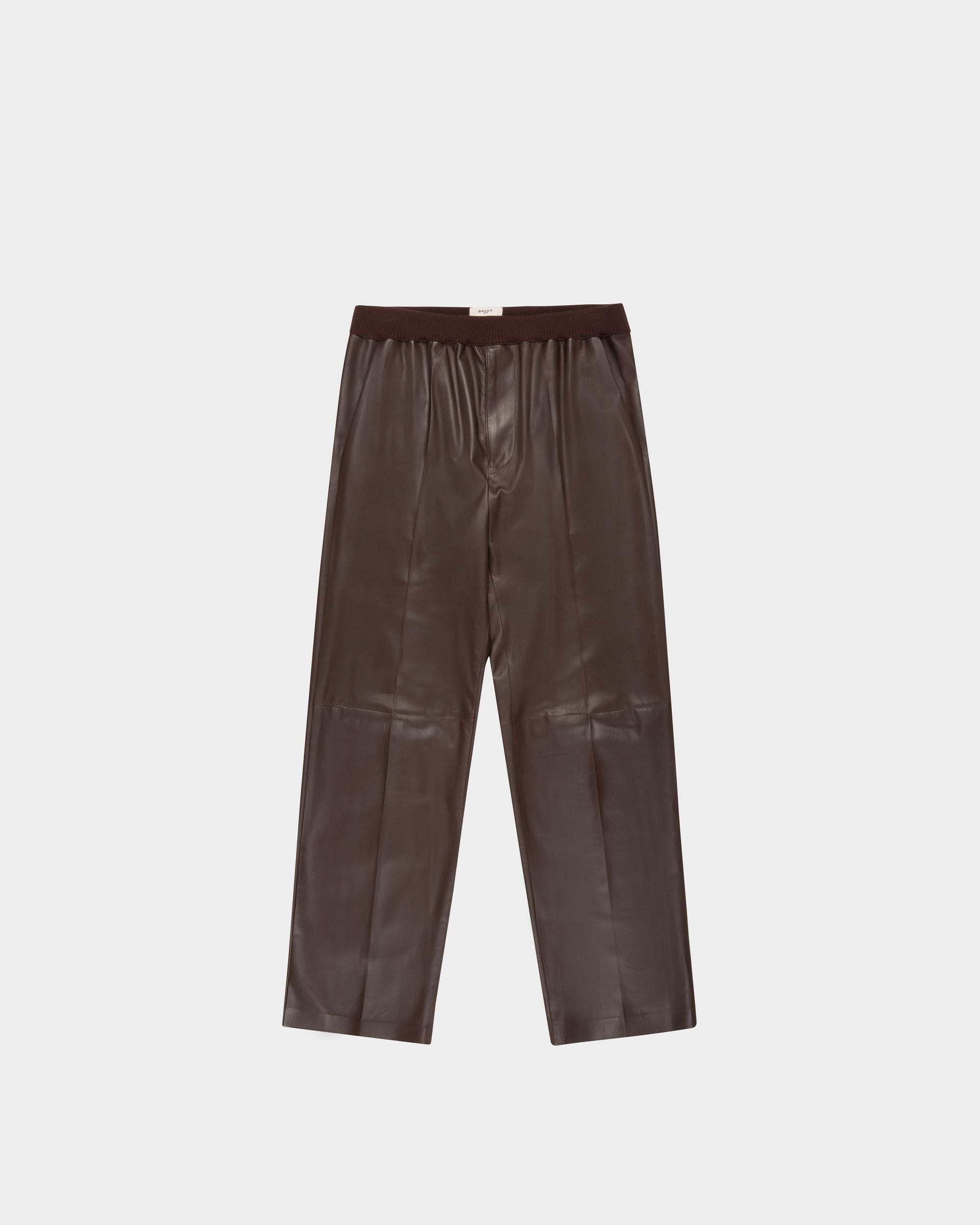 Pantalon En Cuir Brun Ébène - Homme - Bally - 04