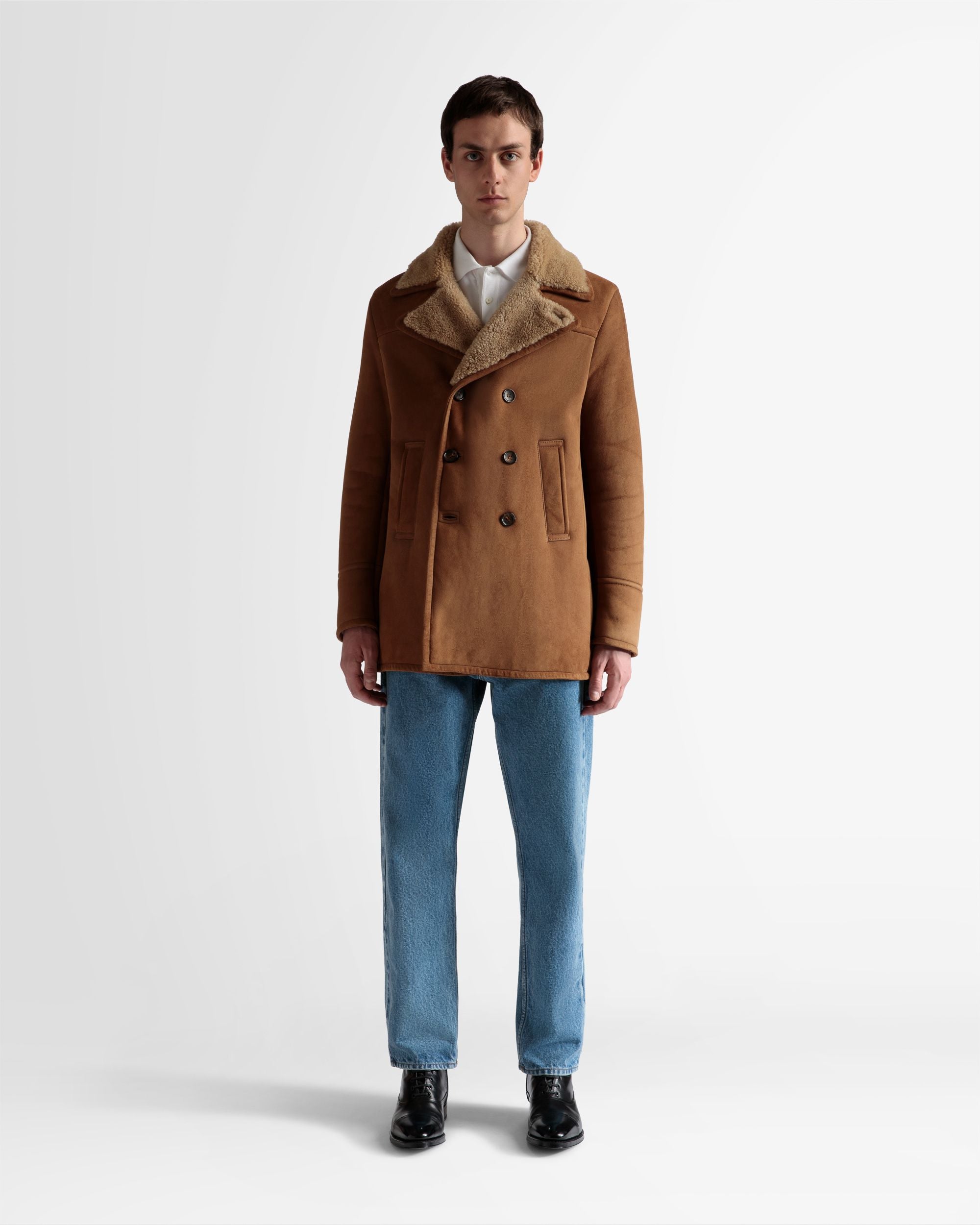 Manteau Croisé En Mouton Retourné - Homme - Bally - 02