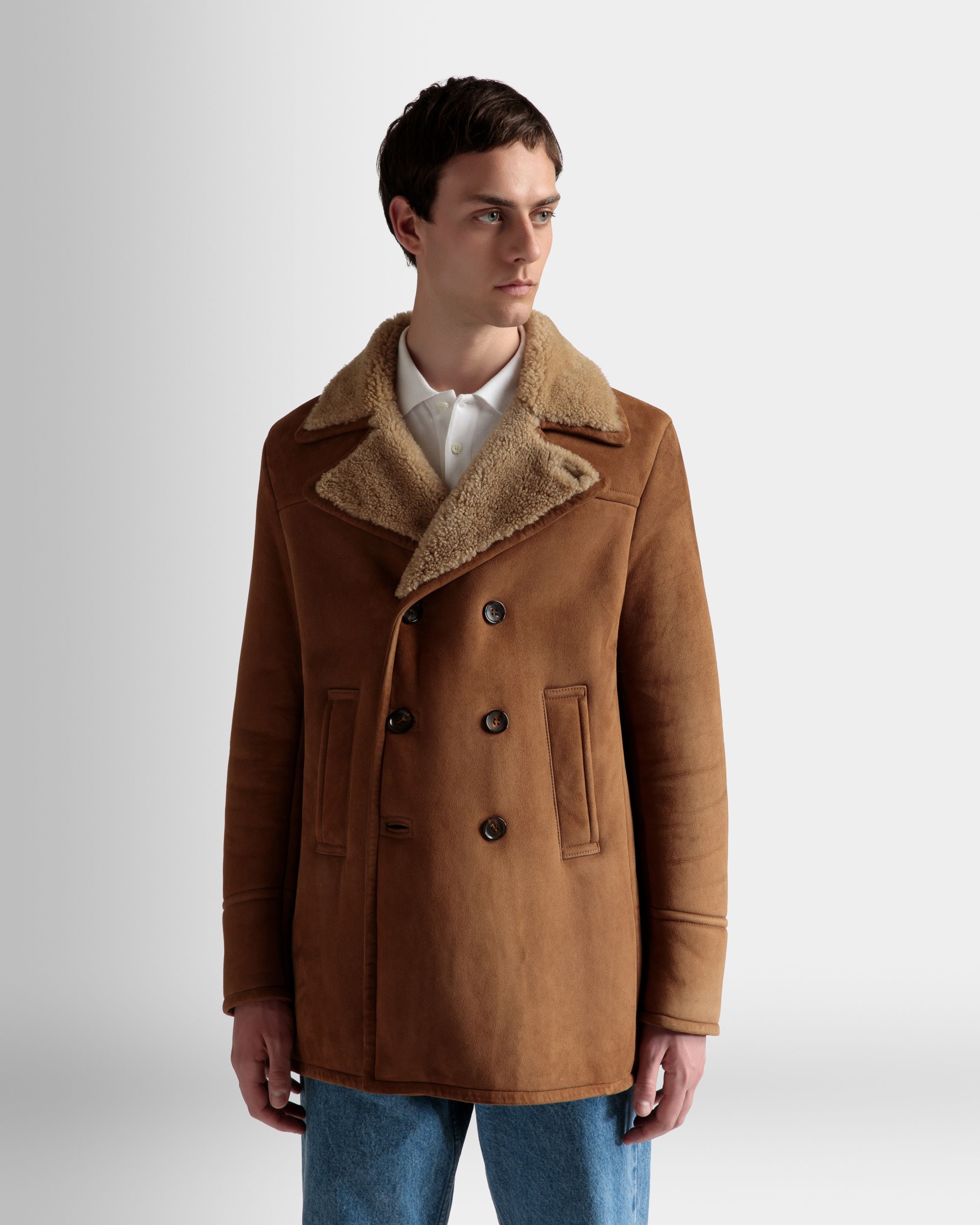Manteau Croisé En Mouton Retourné - Homme - Bally - 03