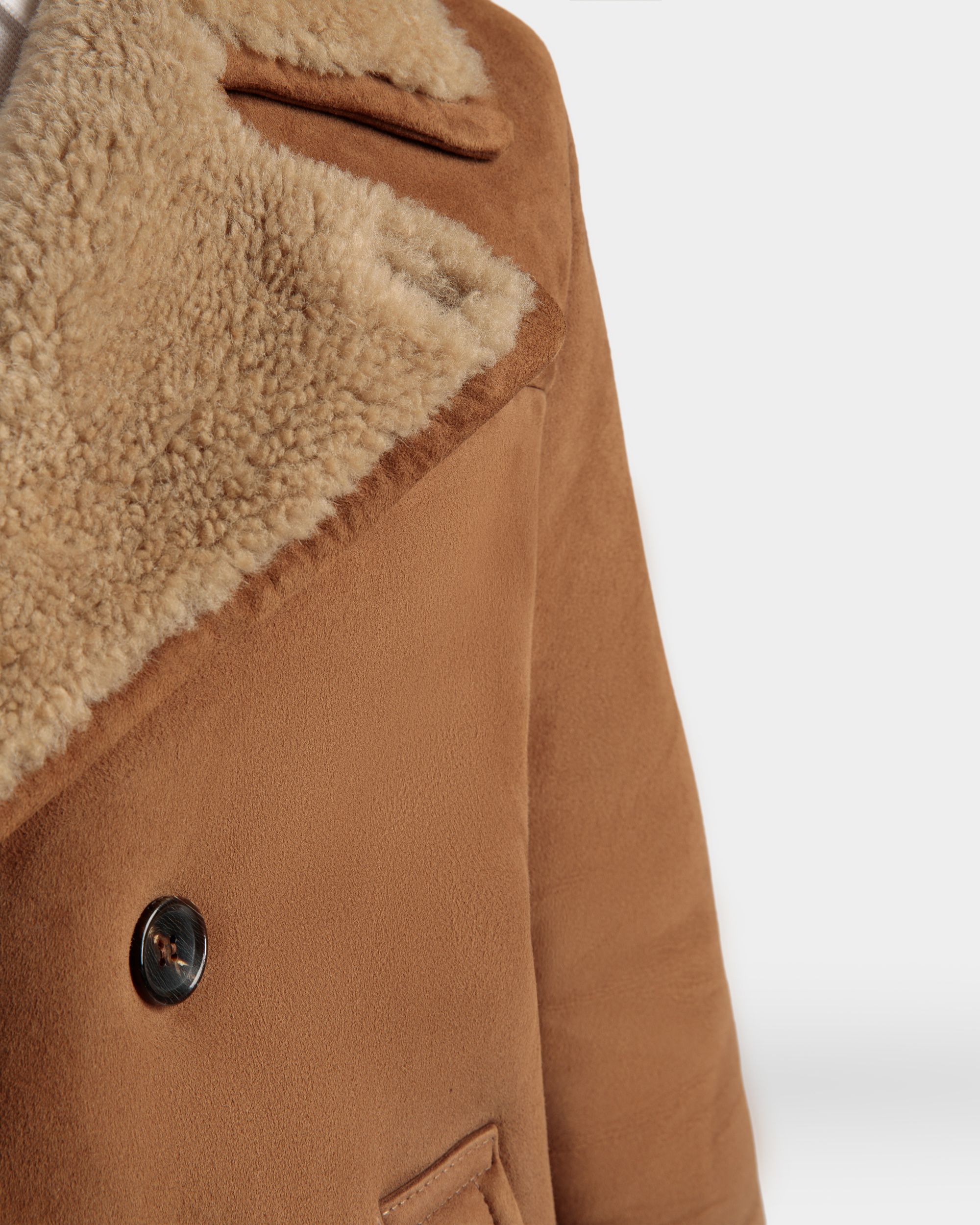 Manteau Croisé En Mouton Retourné - Homme - Bally - 04