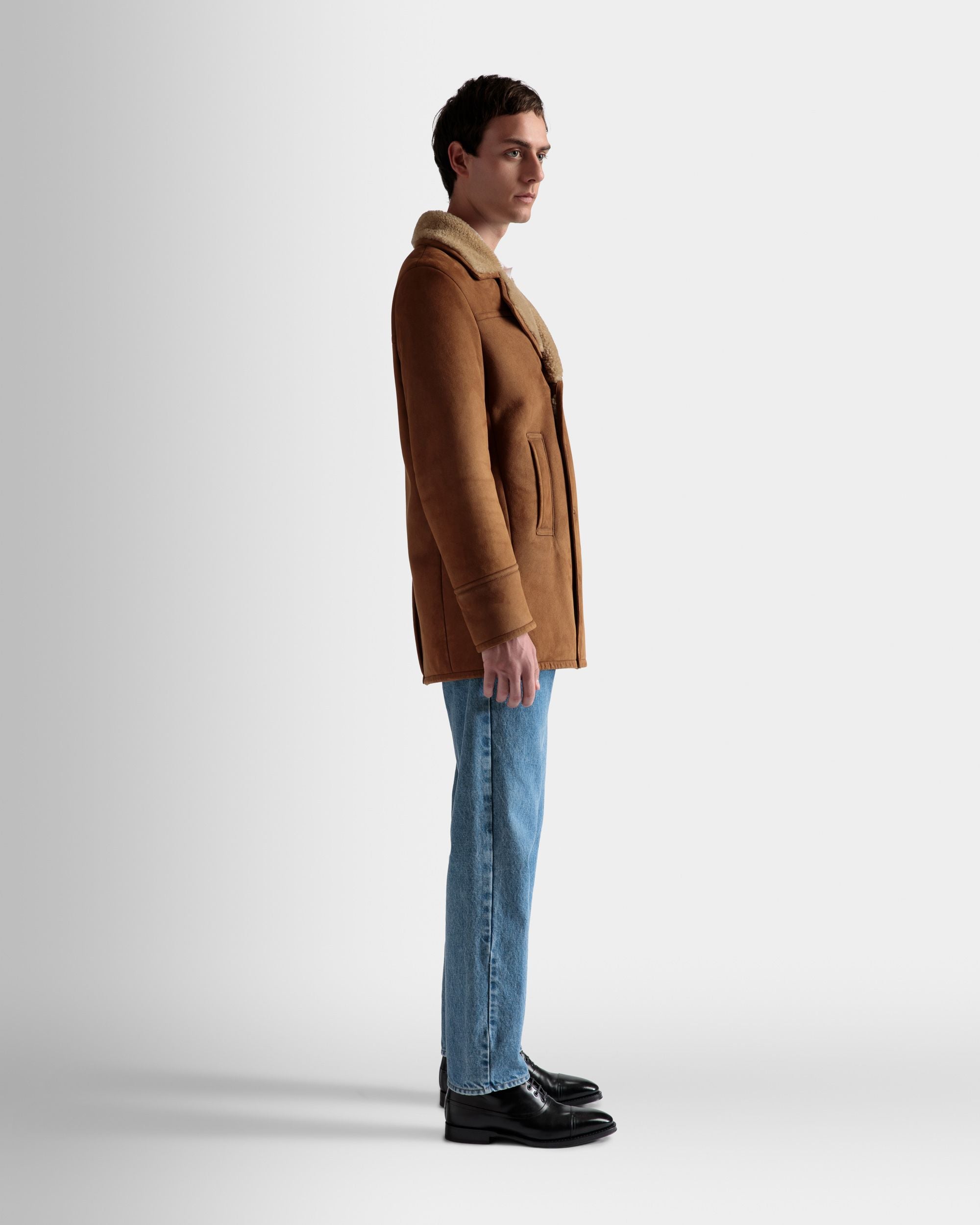 Manteau Croisé En Mouton Retourné - Homme - Bally - 05